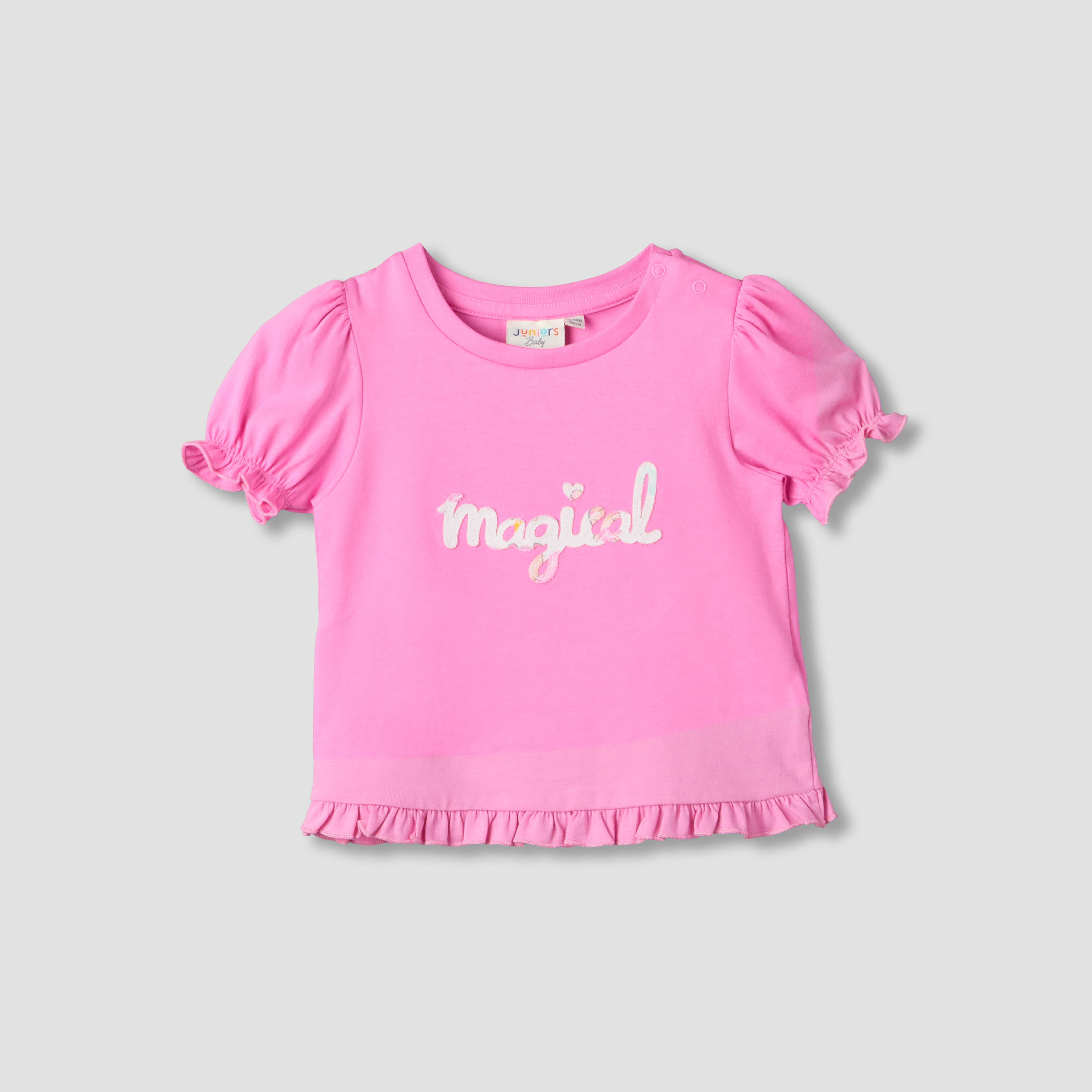 Pack of 2 Juniors Short Sleeves T-shirt with Ruffle Hem-baby-girls-clothing-tshirts-image-3