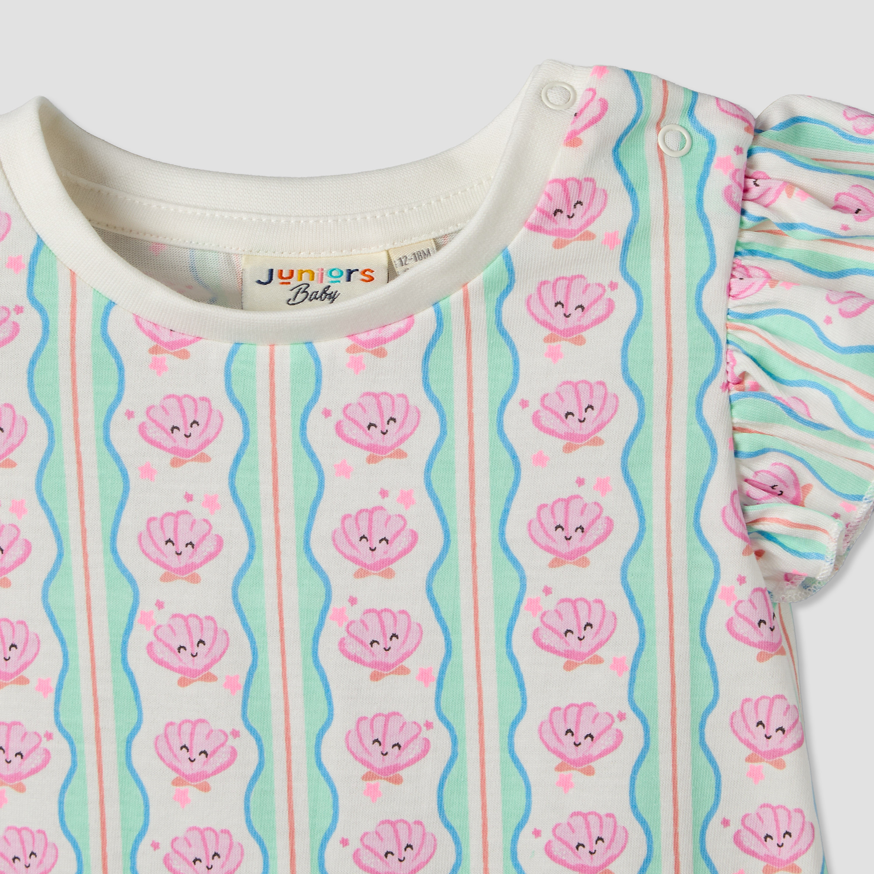 Pack of 3 Juniors Round Neck Short Sleeves T-shirt with Assorted Designs-baby-girls-clothing-tshirts-image-6