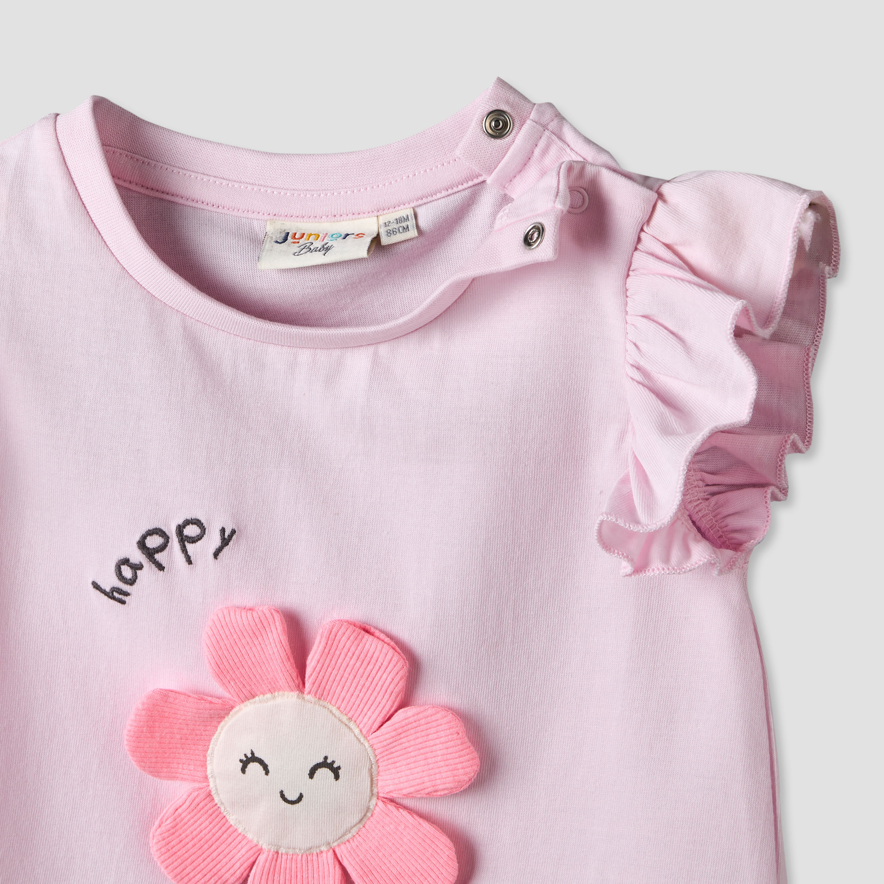 Pack of 3 Juniors Crew Neck T-shirt with Floral Print-baby-girls-clothing-tshirts-image-7