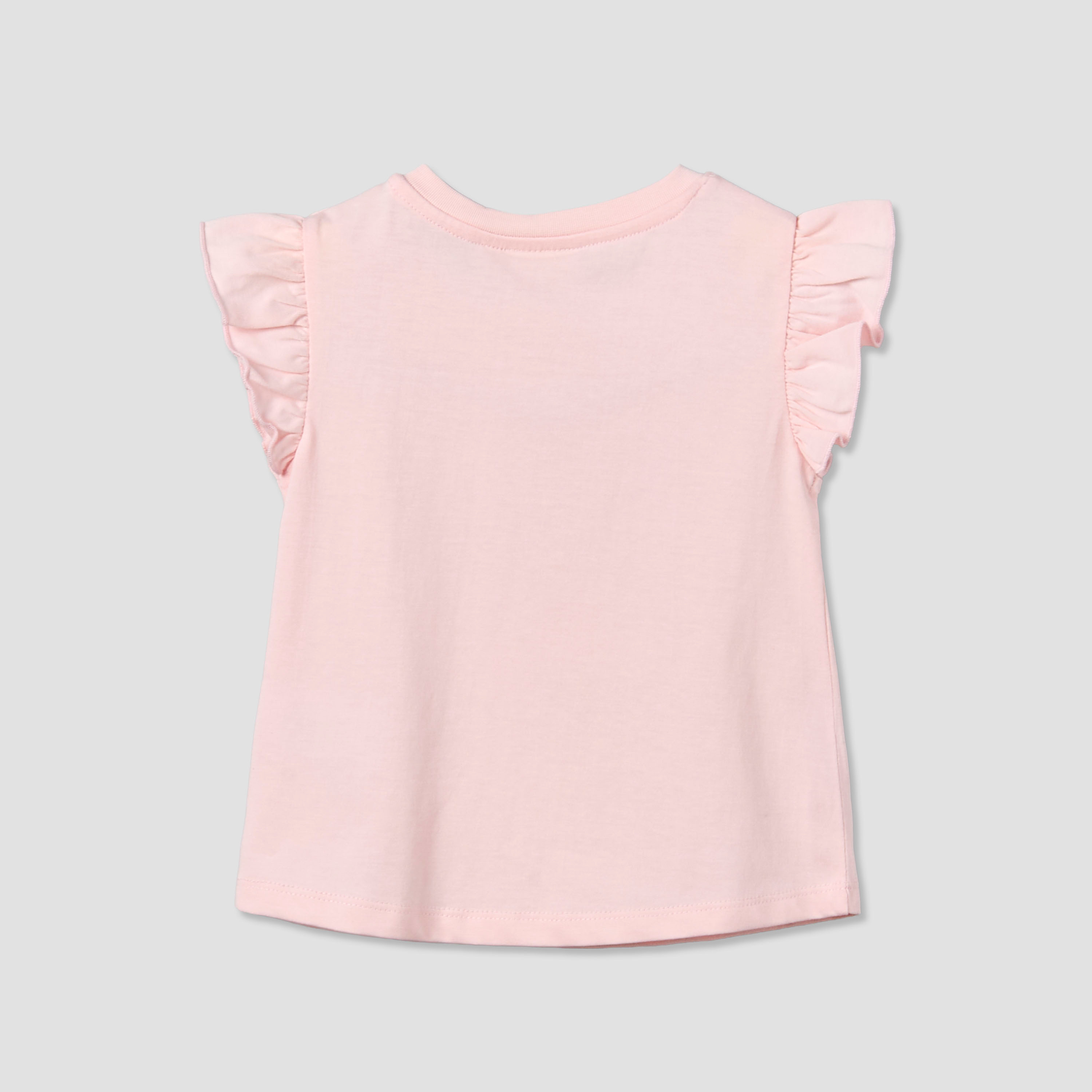 Juniors Crew Neck Sleeveless T-shirt with Slogan Print-baby-girls-clothing-tshirts-image-2