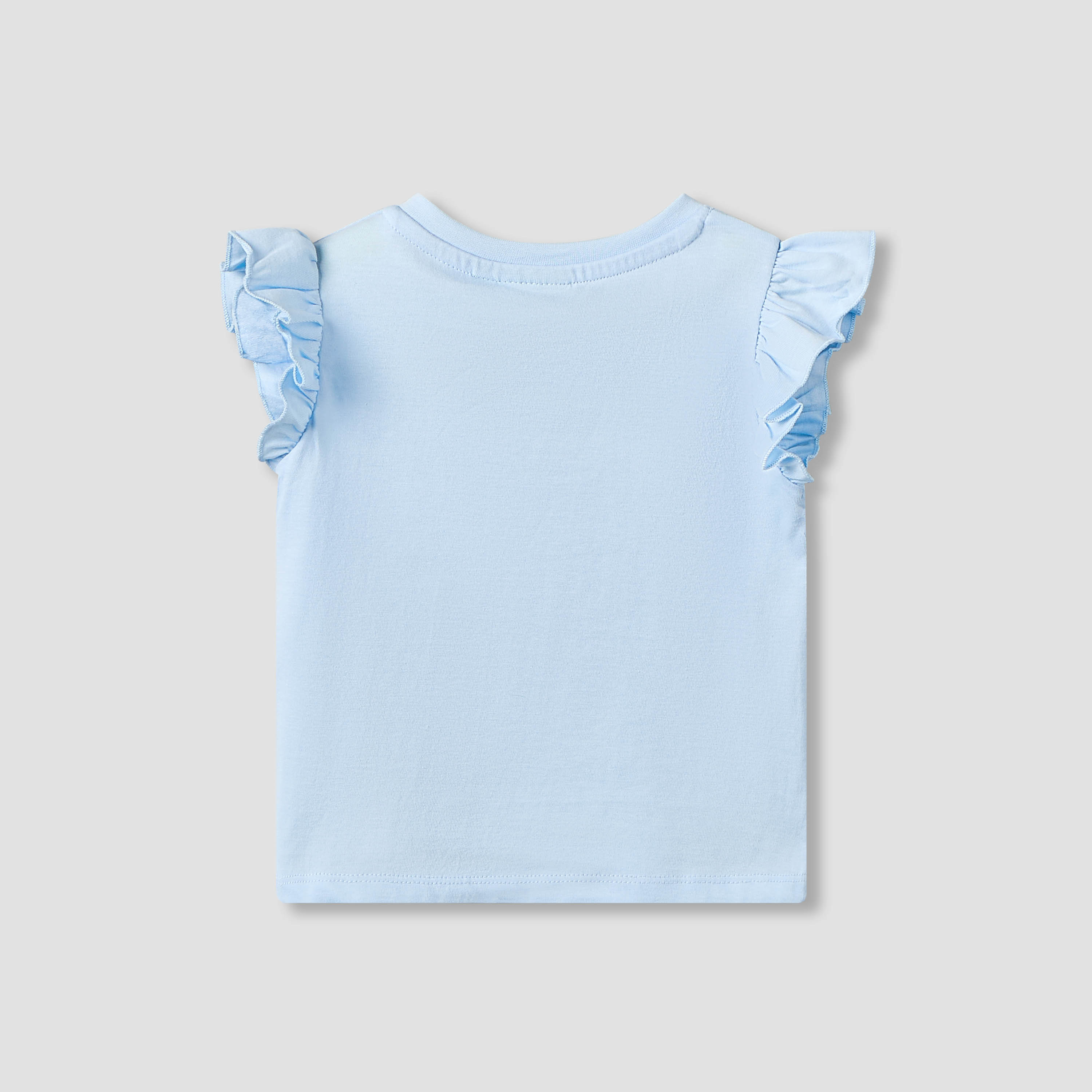 Juniors Crew Neck Sleeveless T-shirt with Bunny Applique-baby-girls-clothing-tshirts-image-2