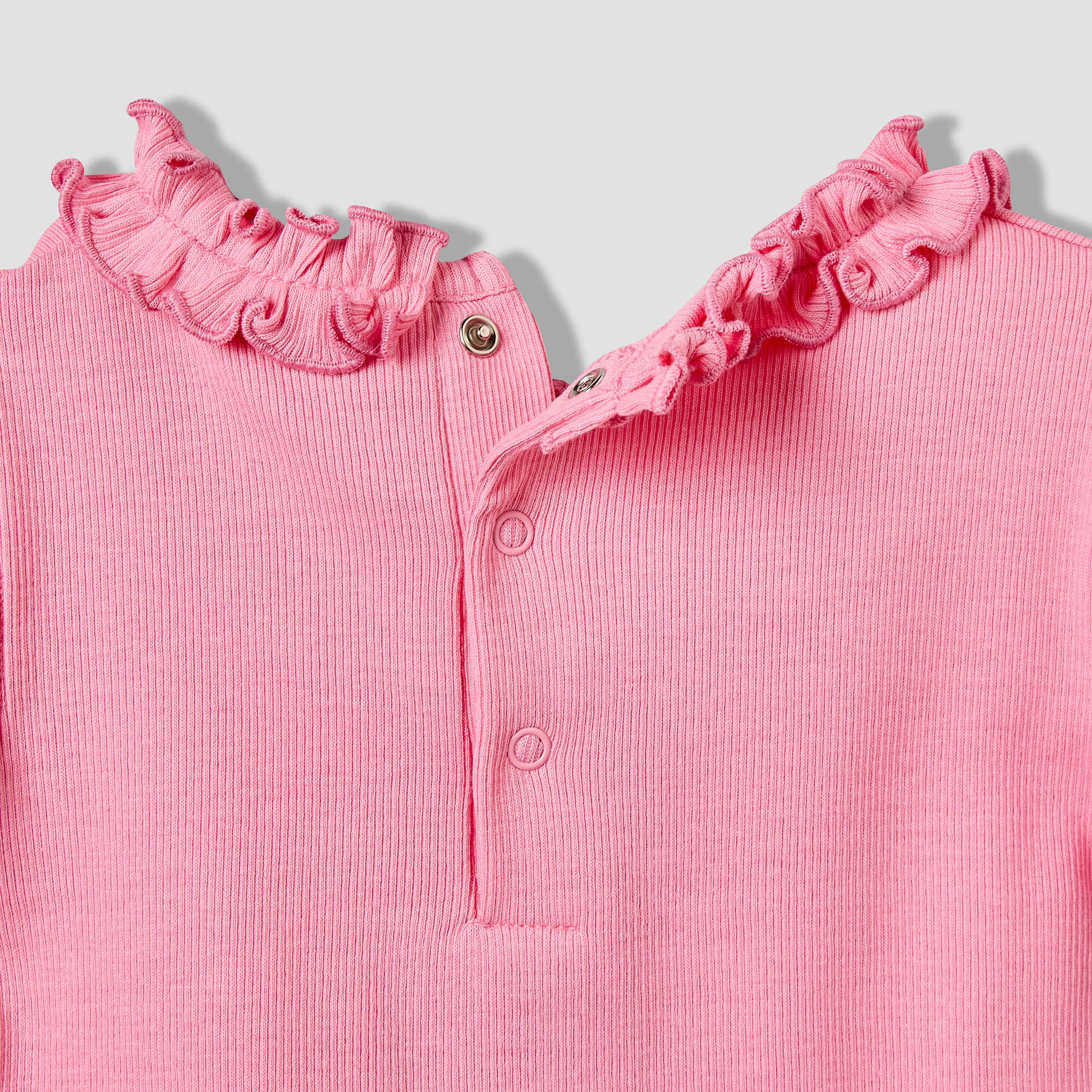 Juniors Round Neck Short Sleeves T-shirt with Ruffle Trim-baby-girls-clothing-tshirts-image-6
