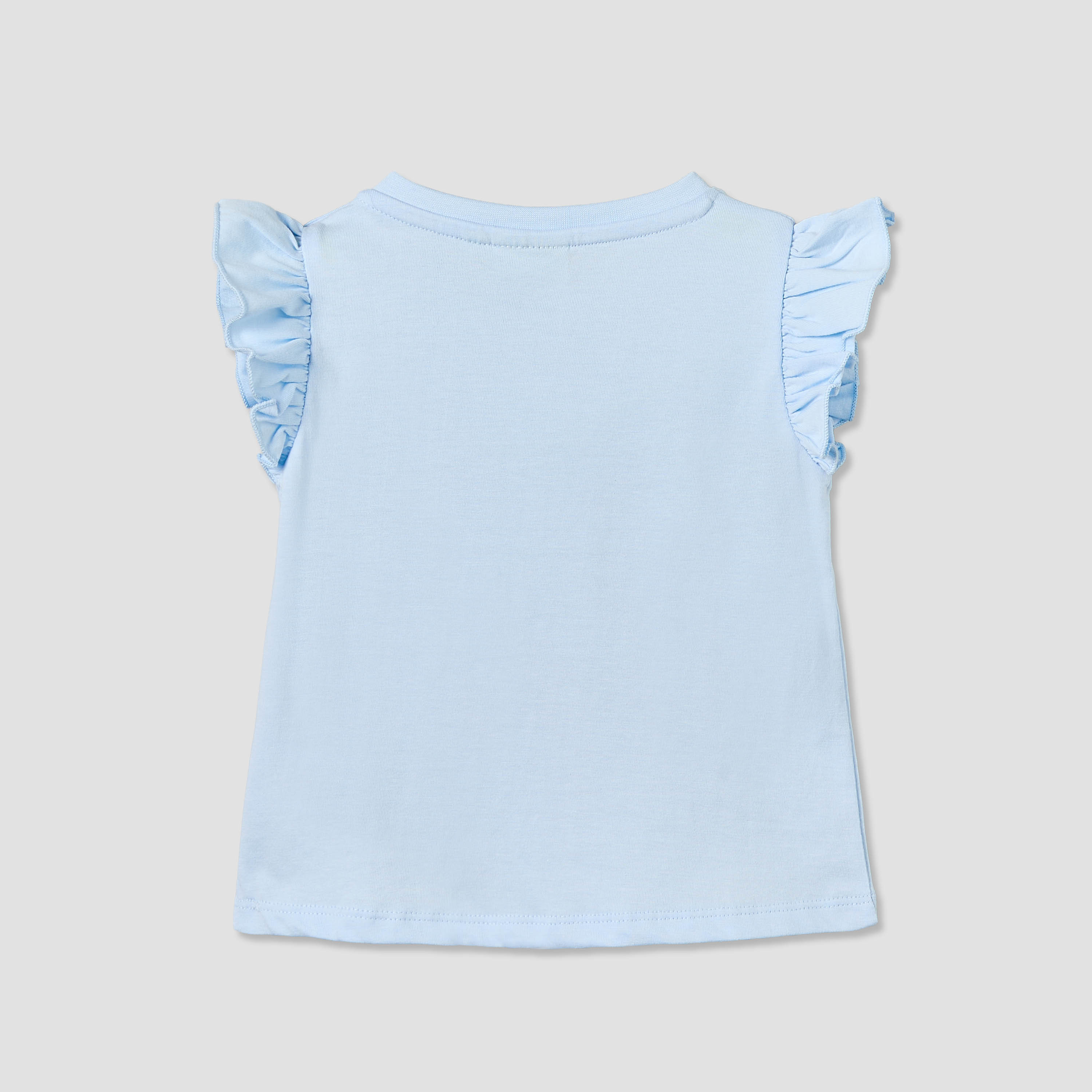 Juniors Crew Neck Sleeveless T-shirt with Heart Print-baby-girls-clothing-tshirts-image-2
