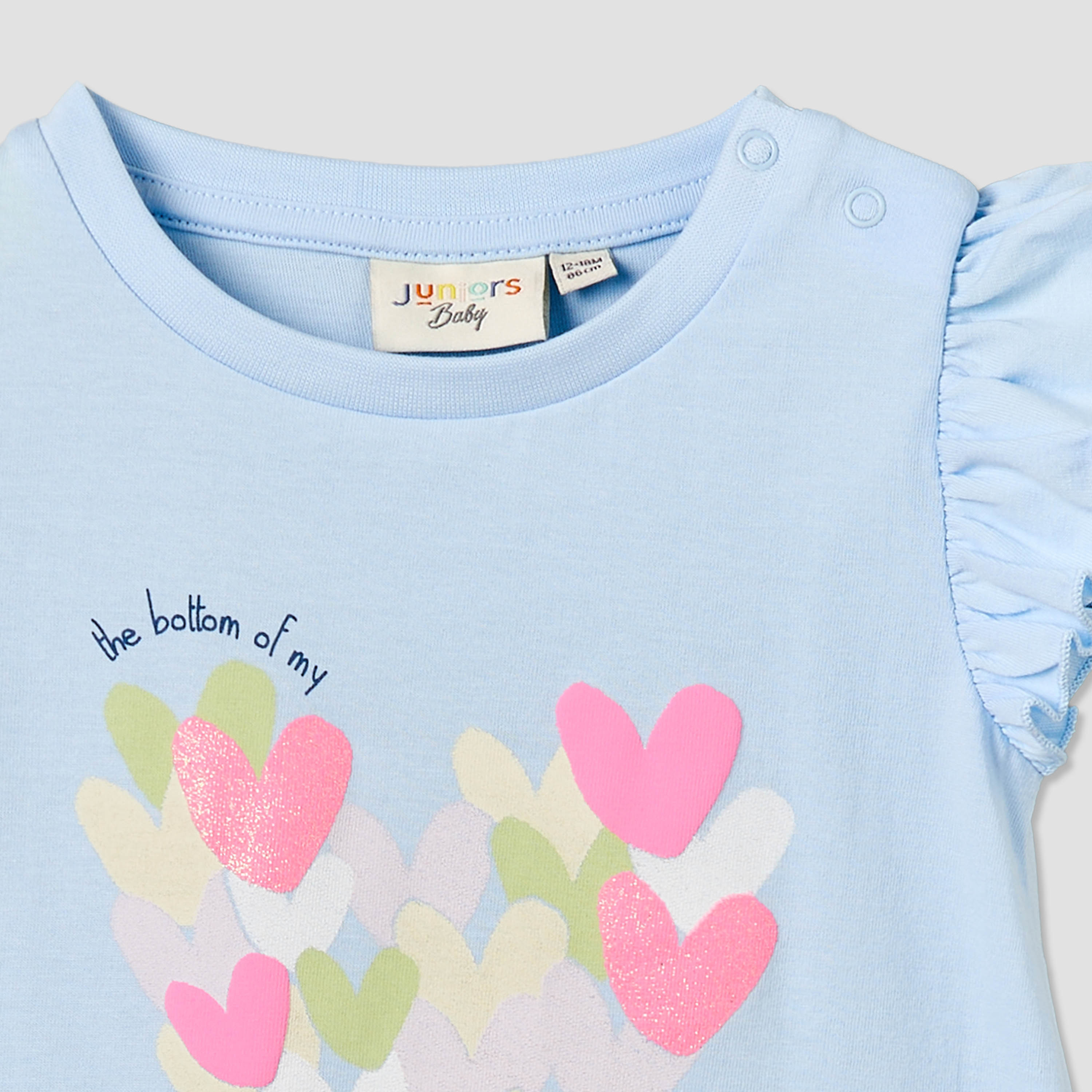 Juniors Crew Neck Sleeveless T-shirt with Heart Print-baby-girls-clothing-tshirts-image-3
