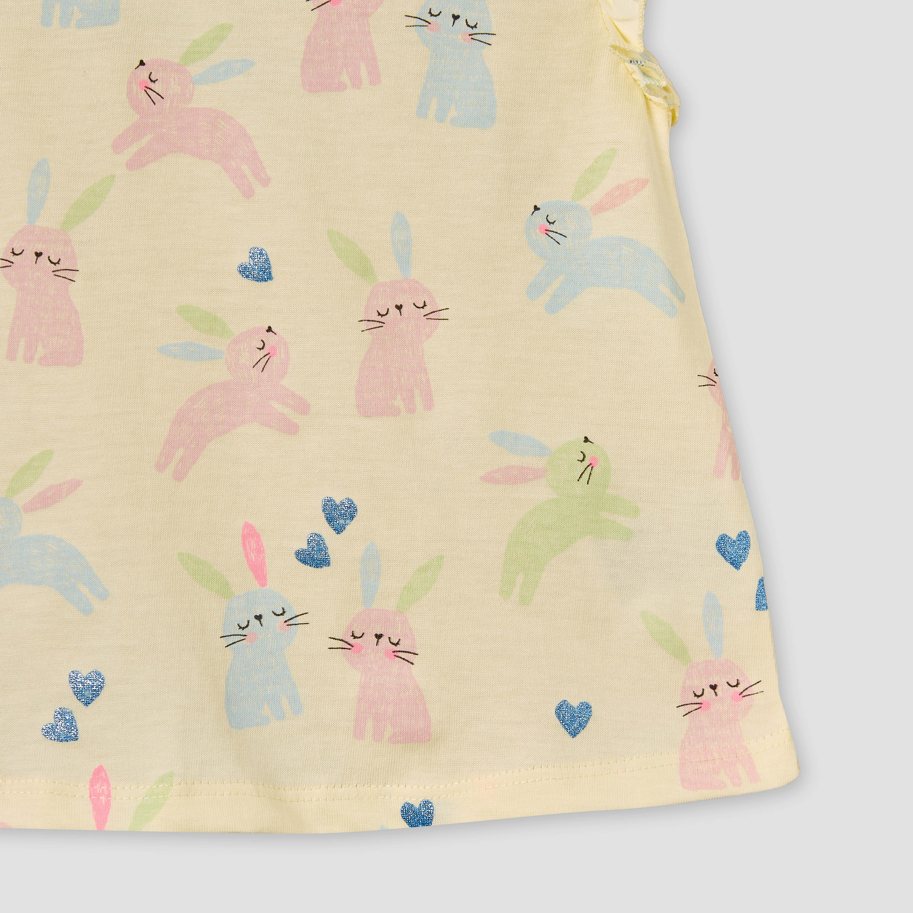 Juniors Crew Neck Sleeveless T-shirt with Bunny Print-baby-girls-clothing-tshirts-image-4