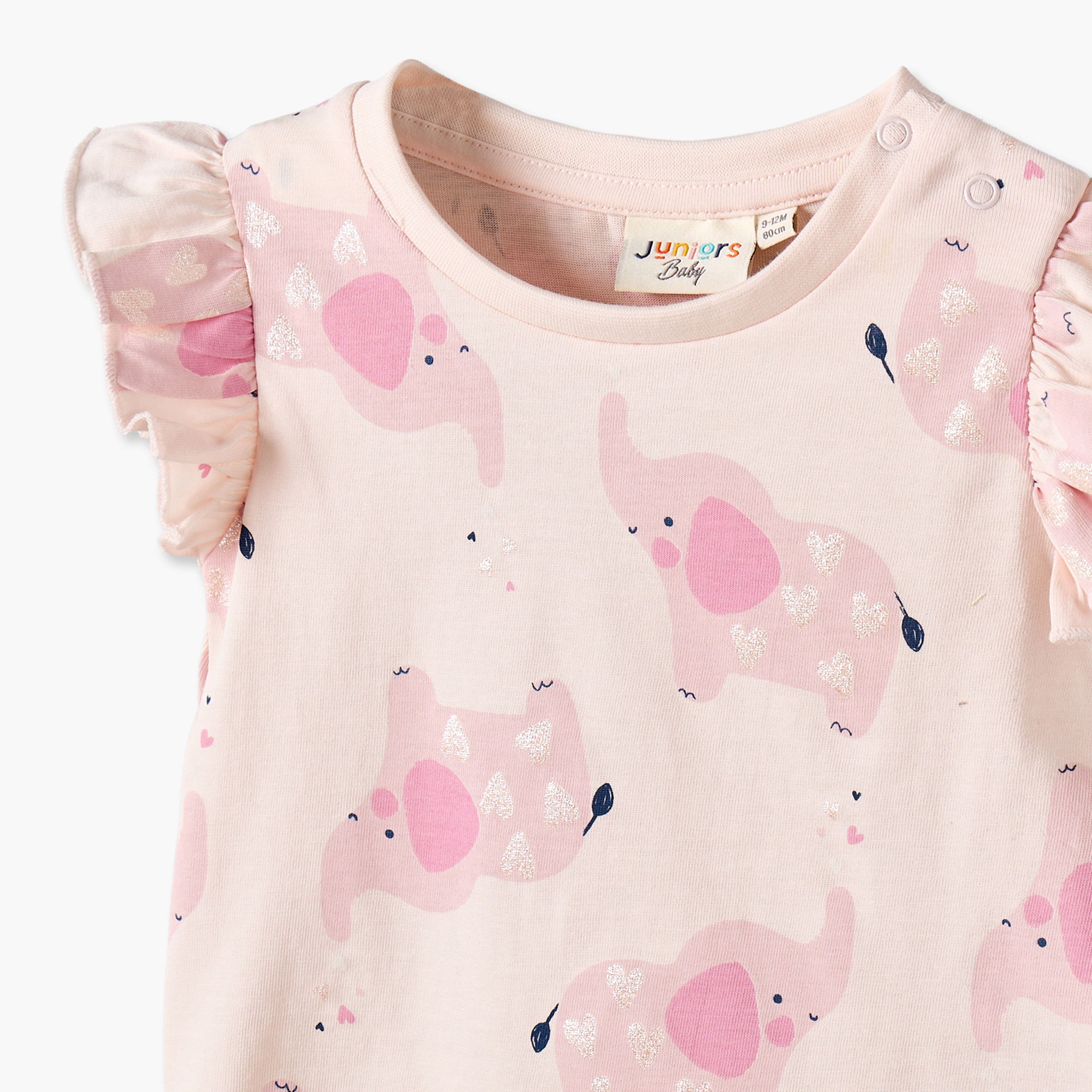 تيشيرت بياقة ضيقة وأكمام قصيرة وطبعات من جونيورز-baby-girls-clothing-tshirts-image-4