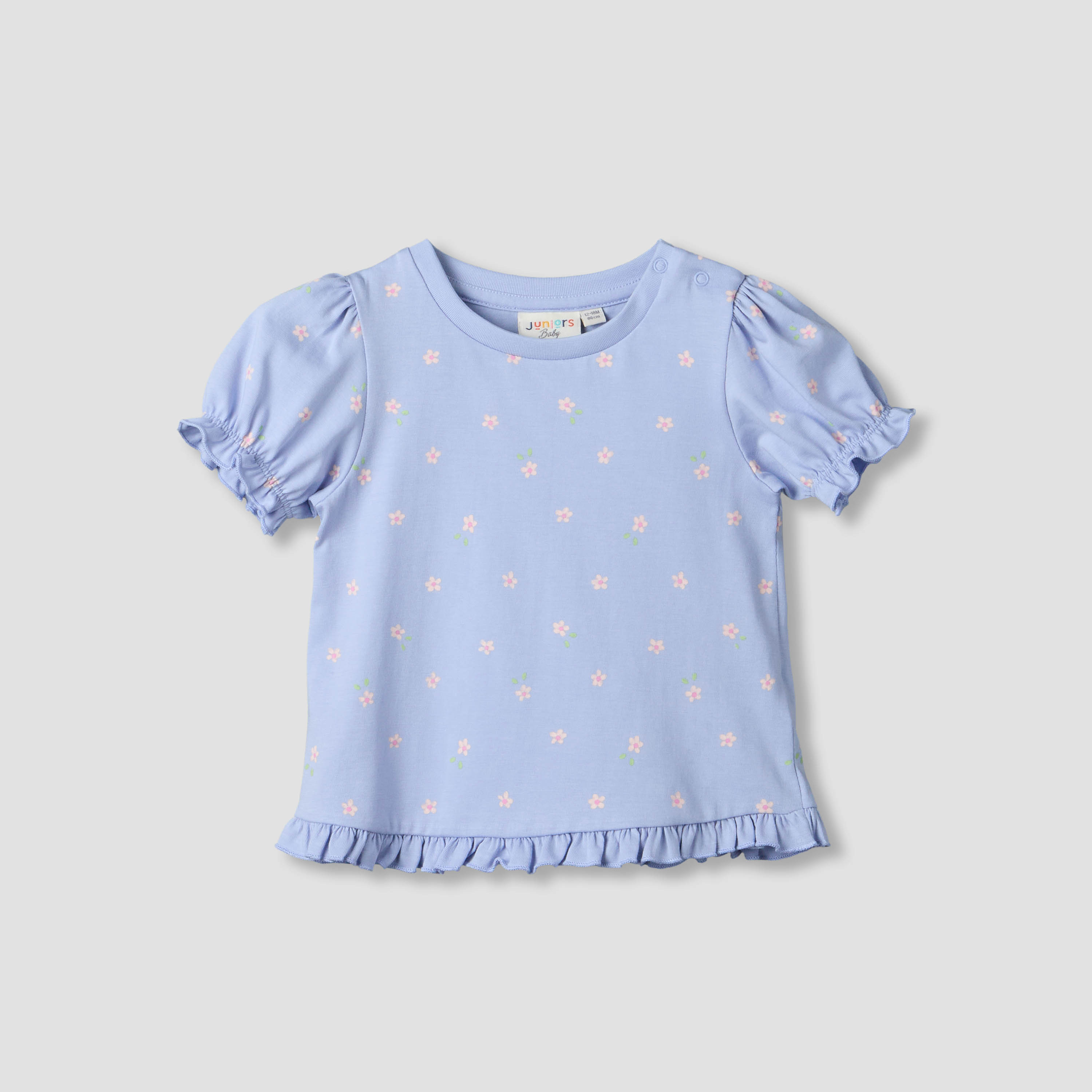 Pack of 2 Juniors Crew Neck Short Sleeves T-shirt with Prints-baby-girls-clothing-tshirts-image-3