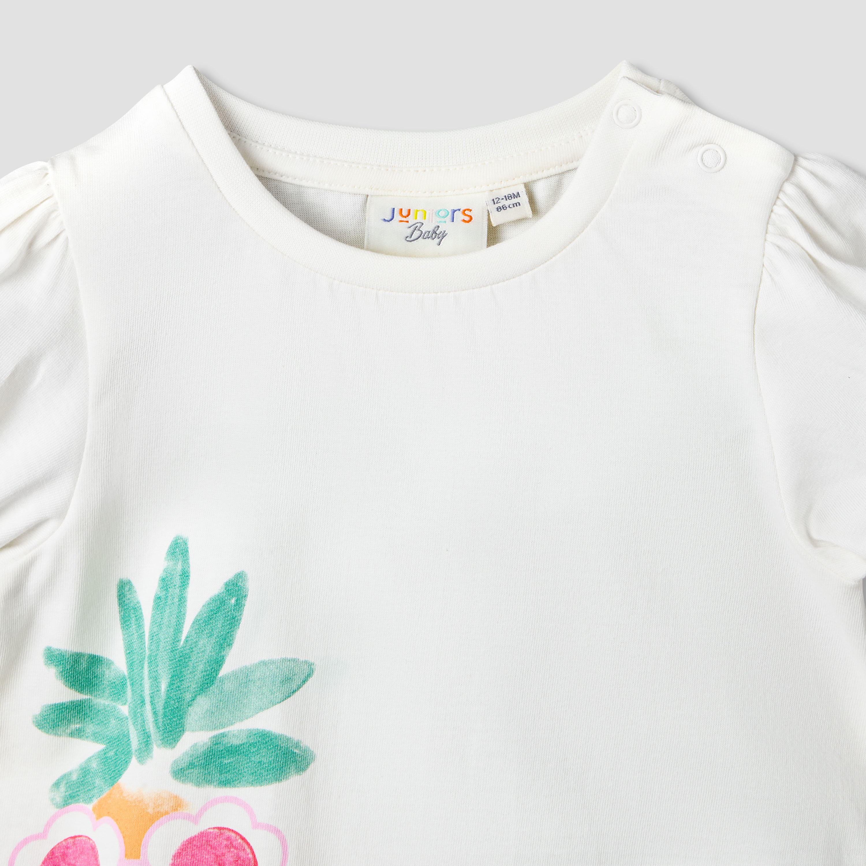Pack of 2 Juniors Crew Neck Short Sleeves T-shirt with Fruit Print-baby-girls-clothing-tshirts-image-5