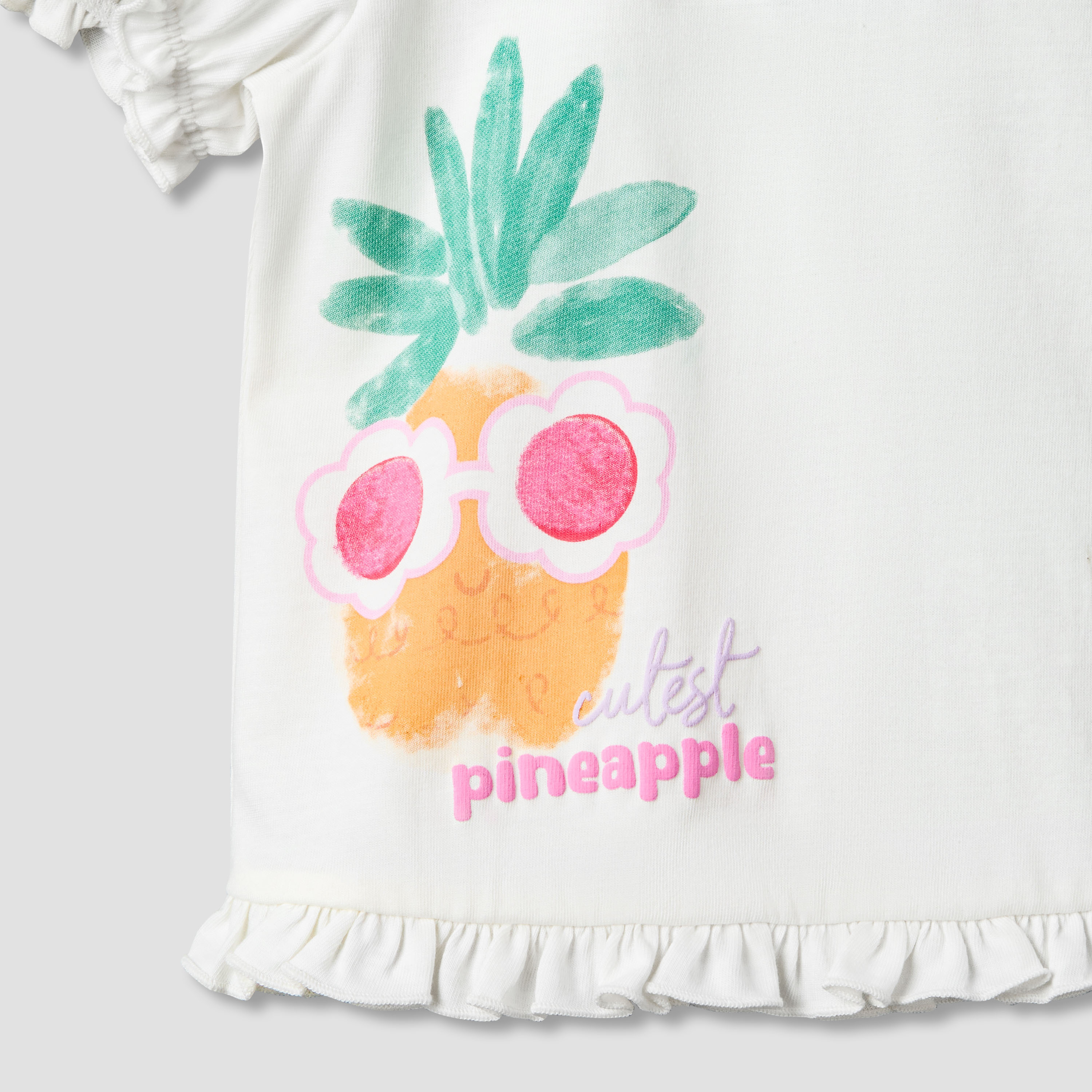 Pack of 2 Juniors Crew Neck Short Sleeves T-shirt with Fruit Print-baby-girls-clothing-tshirts-image-6