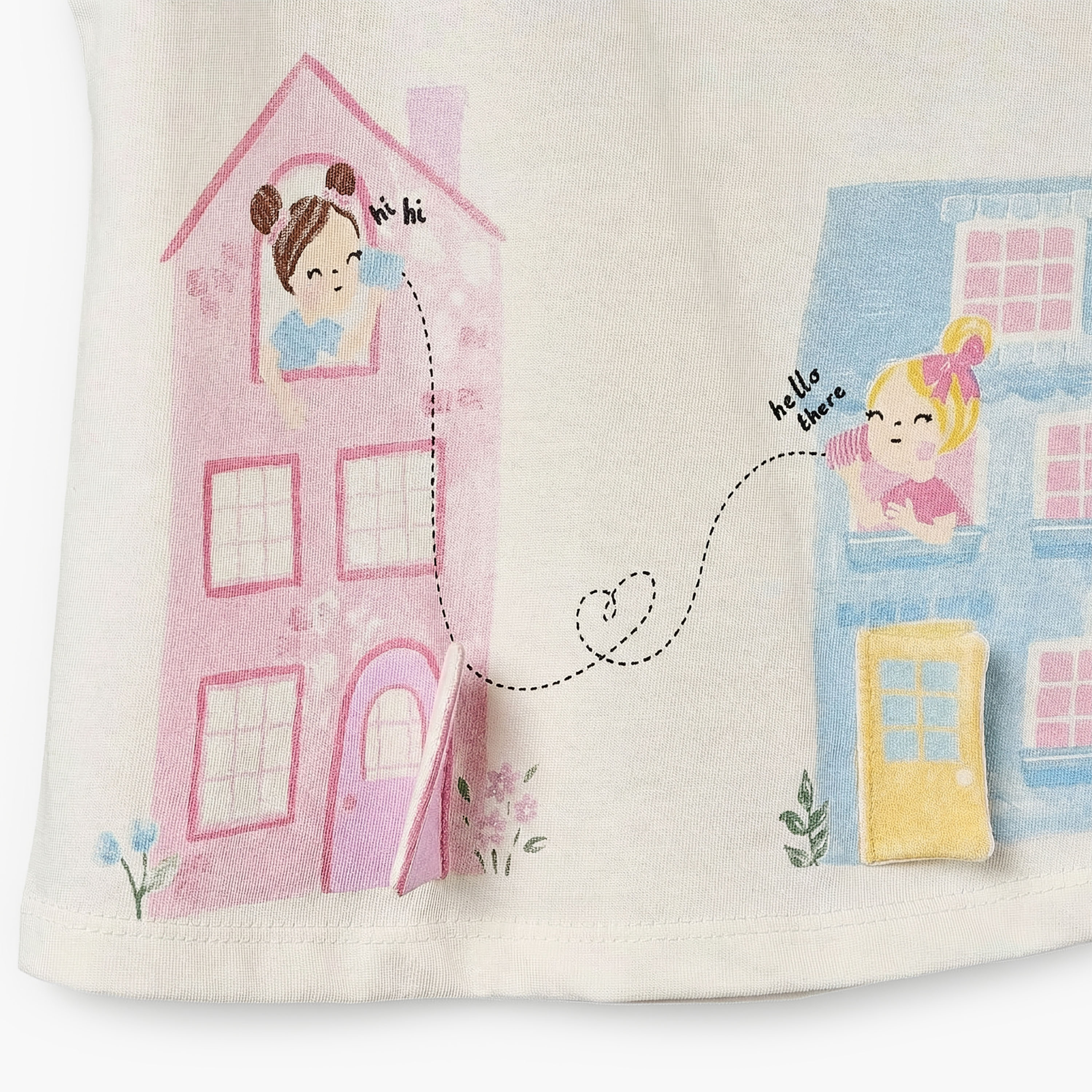Juniors Crew Neck Cap Sleeves T-shirt with Graphic Print-baby-girls-clothing-tshirts-image-5