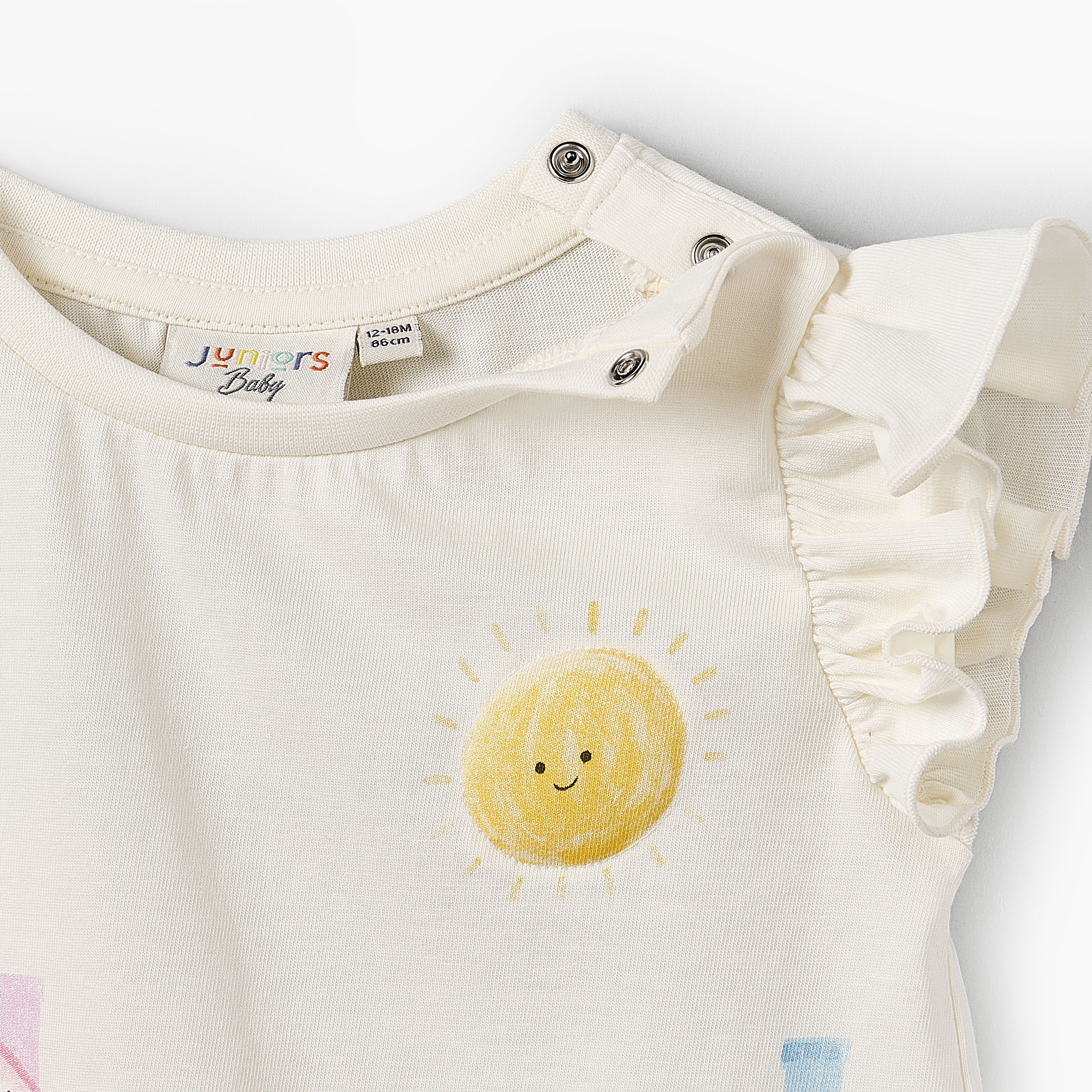 Juniors Crew Neck Cap Sleeves T-shirt with Graphic Print-baby-girls-clothing-tshirts-image-6