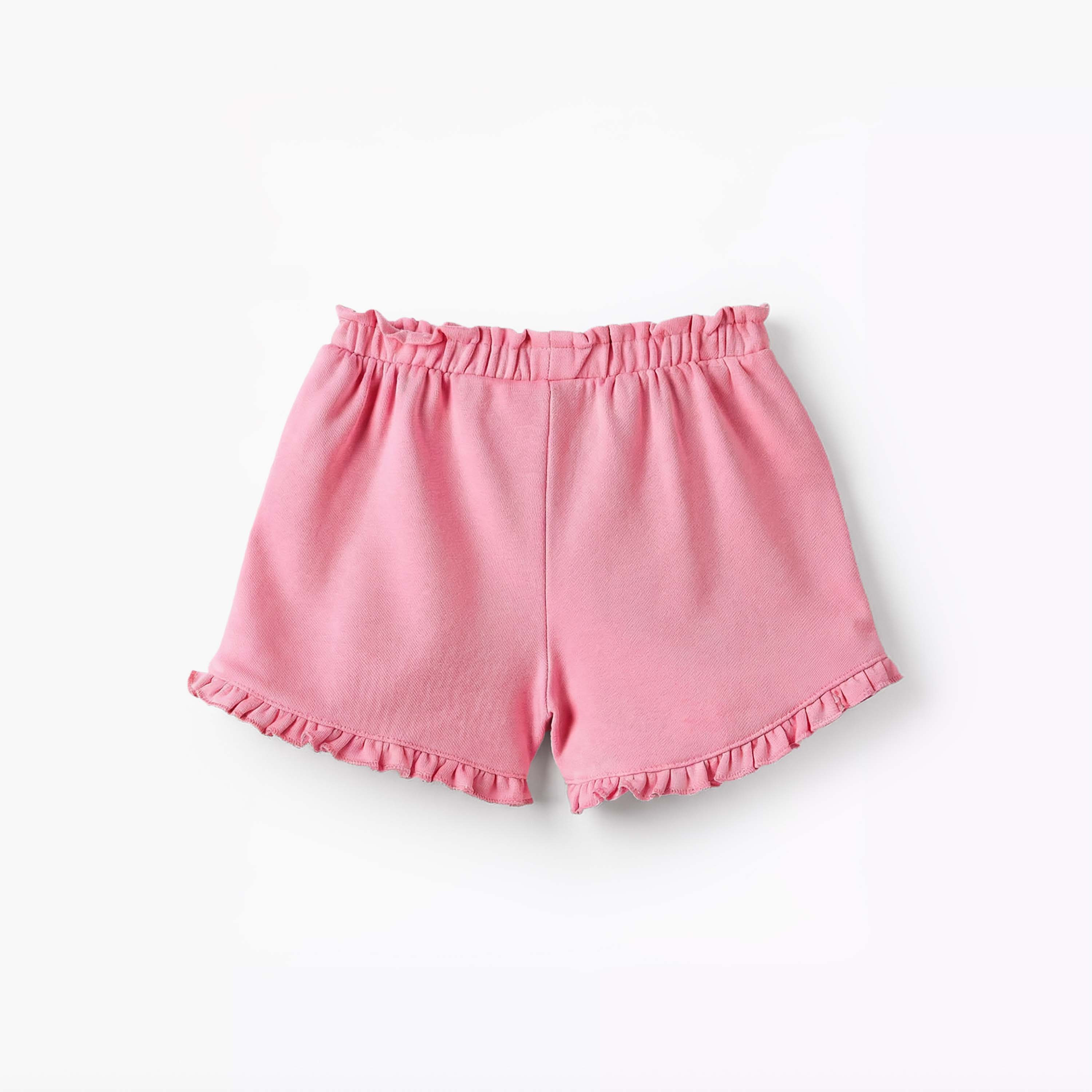 Juniors Elasticated Waist Shorts with Ruffle Hem-baby-girls-clothing-bottoms-shorts-image-3