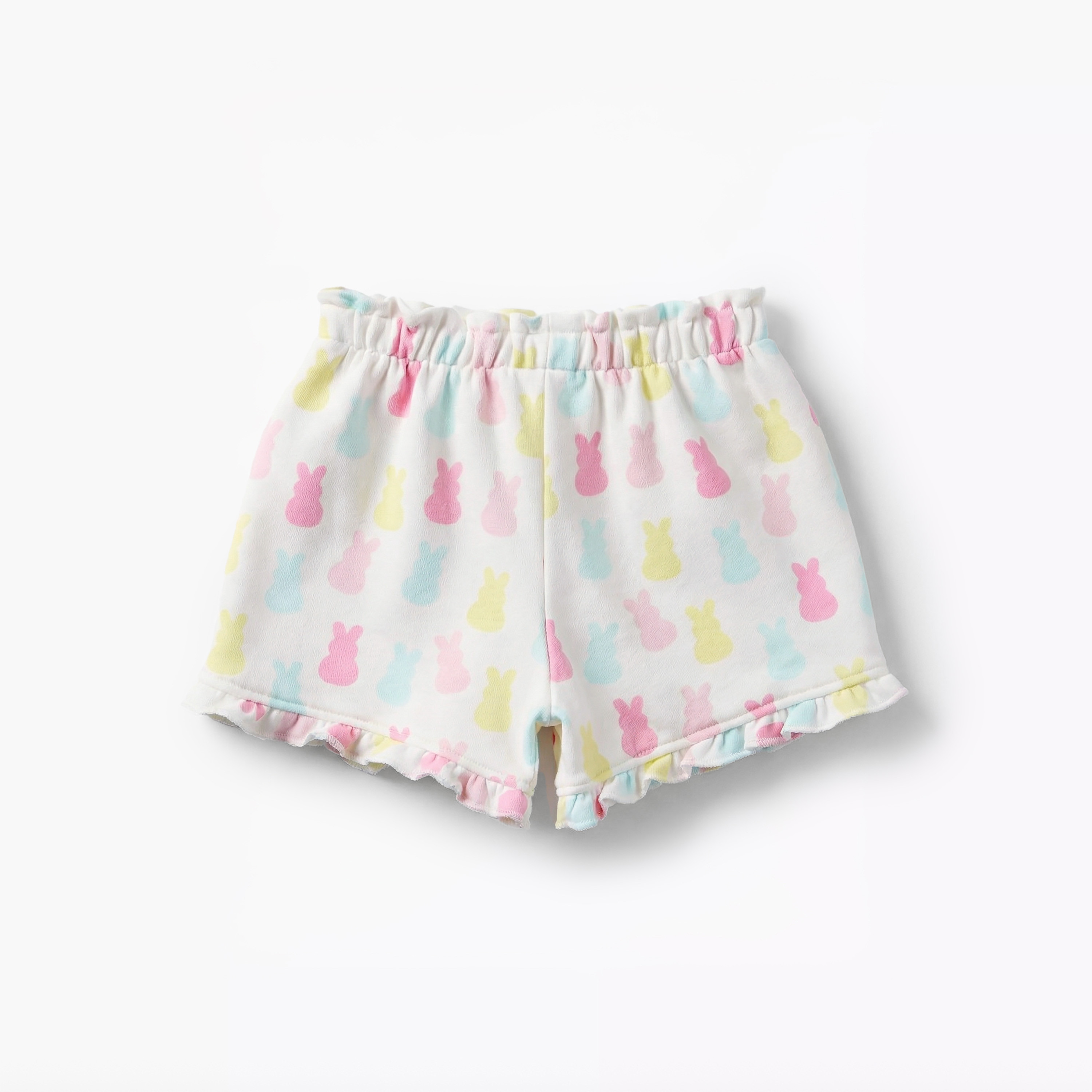 Juniors Elasticated Waist Shorts with Bunny Print-baby-girls-clothing-bottoms-shorts-image-3