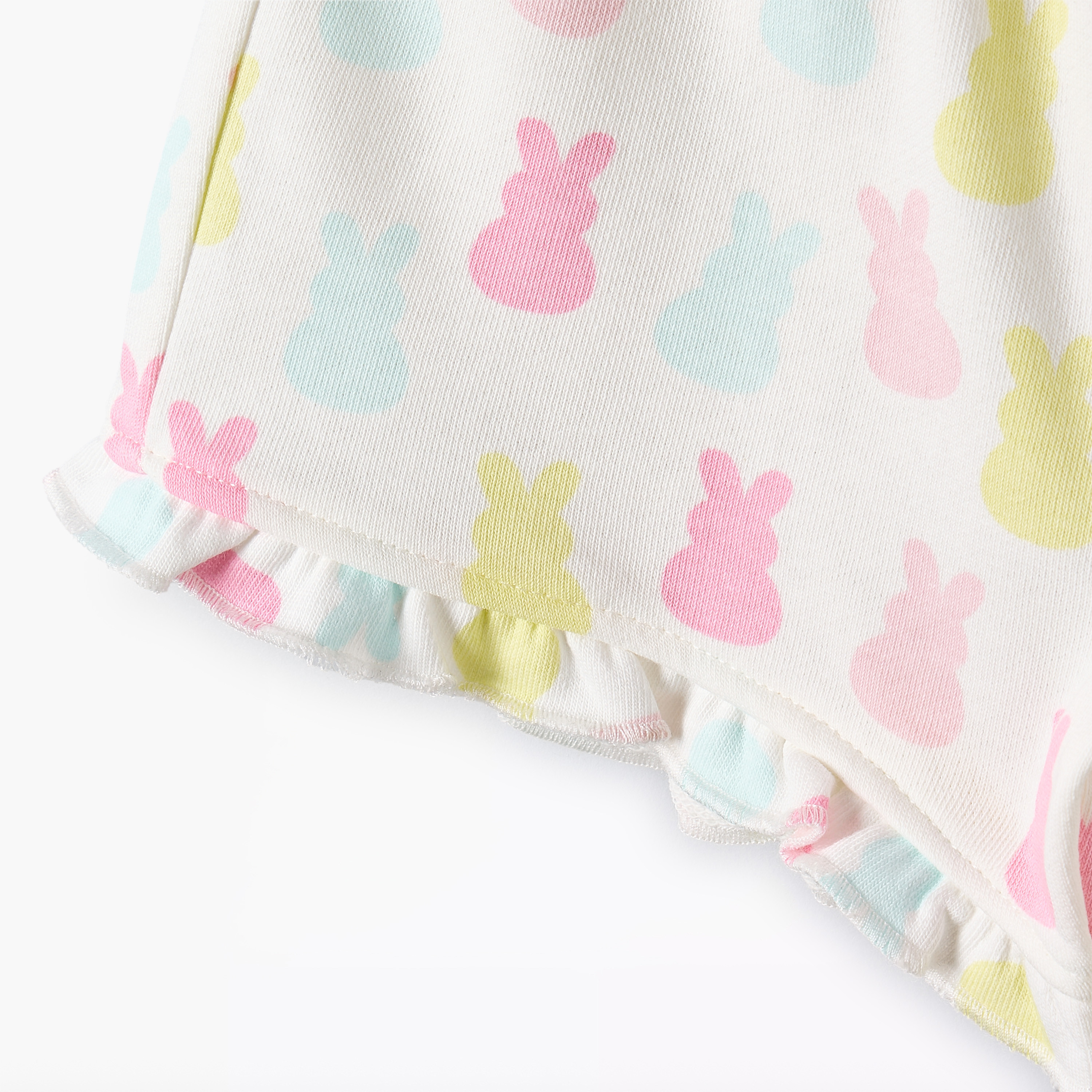 Juniors Elasticated Waist Shorts with Bunny Print-baby-girls-clothing-bottoms-shorts-image-5