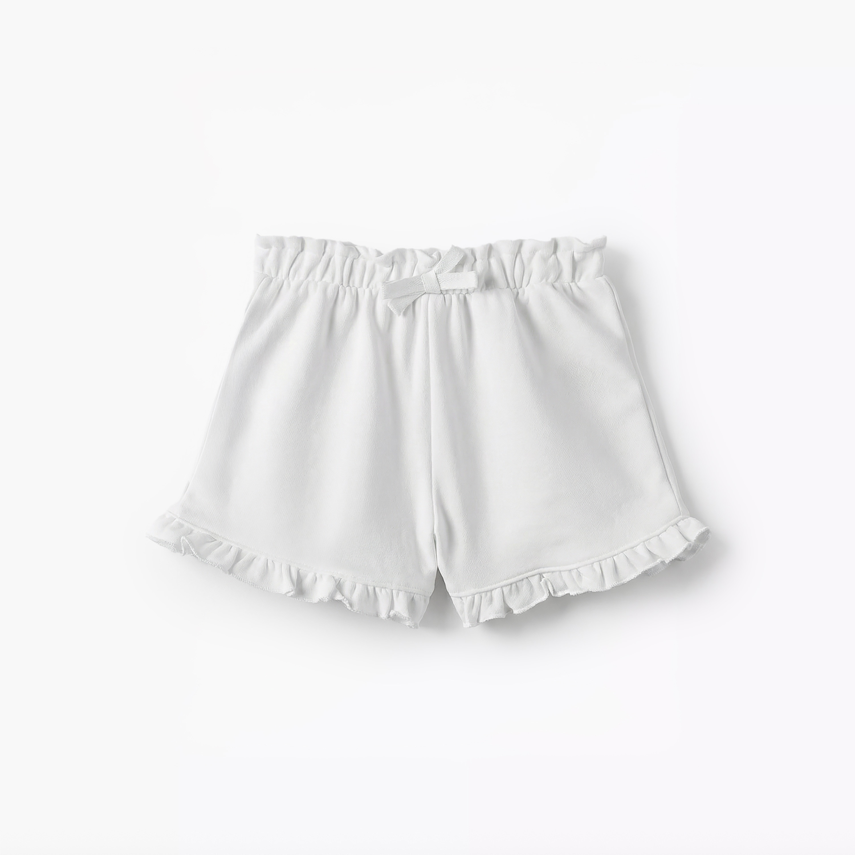 Juniors Elasticated Waist Shorts with Ruffle Hem-baby-girls-clothing-bottoms-shorts-image-2