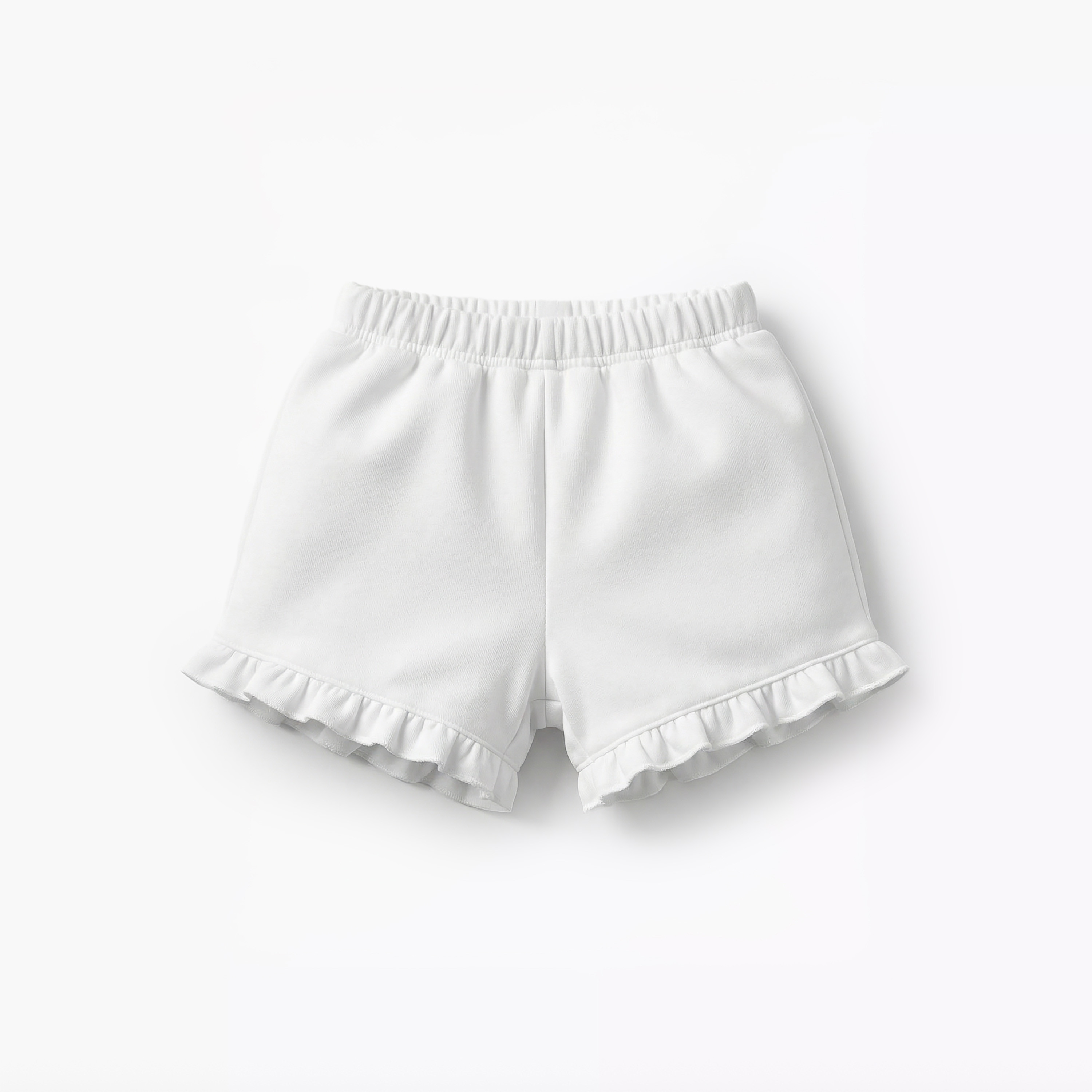Juniors Elasticated Waist Shorts with Ruffle Hem-baby-girls-clothing-bottoms-shorts-image-3