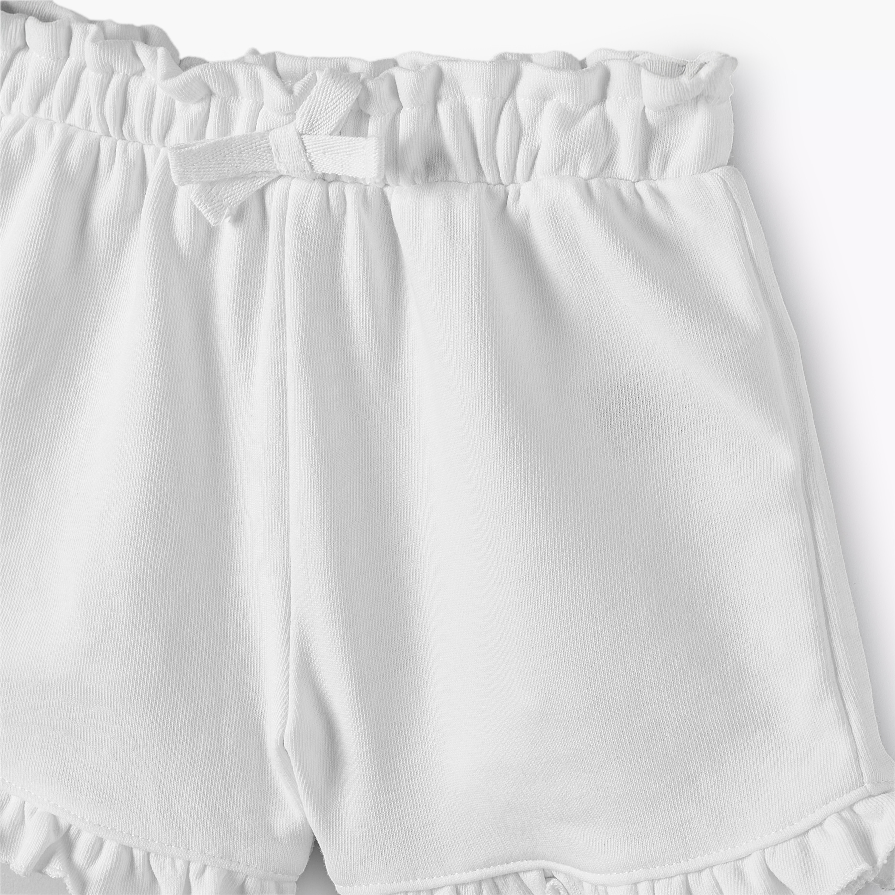Juniors Elasticated Waist Shorts with Ruffle Hem-baby-girls-clothing-bottoms-shorts-image-4