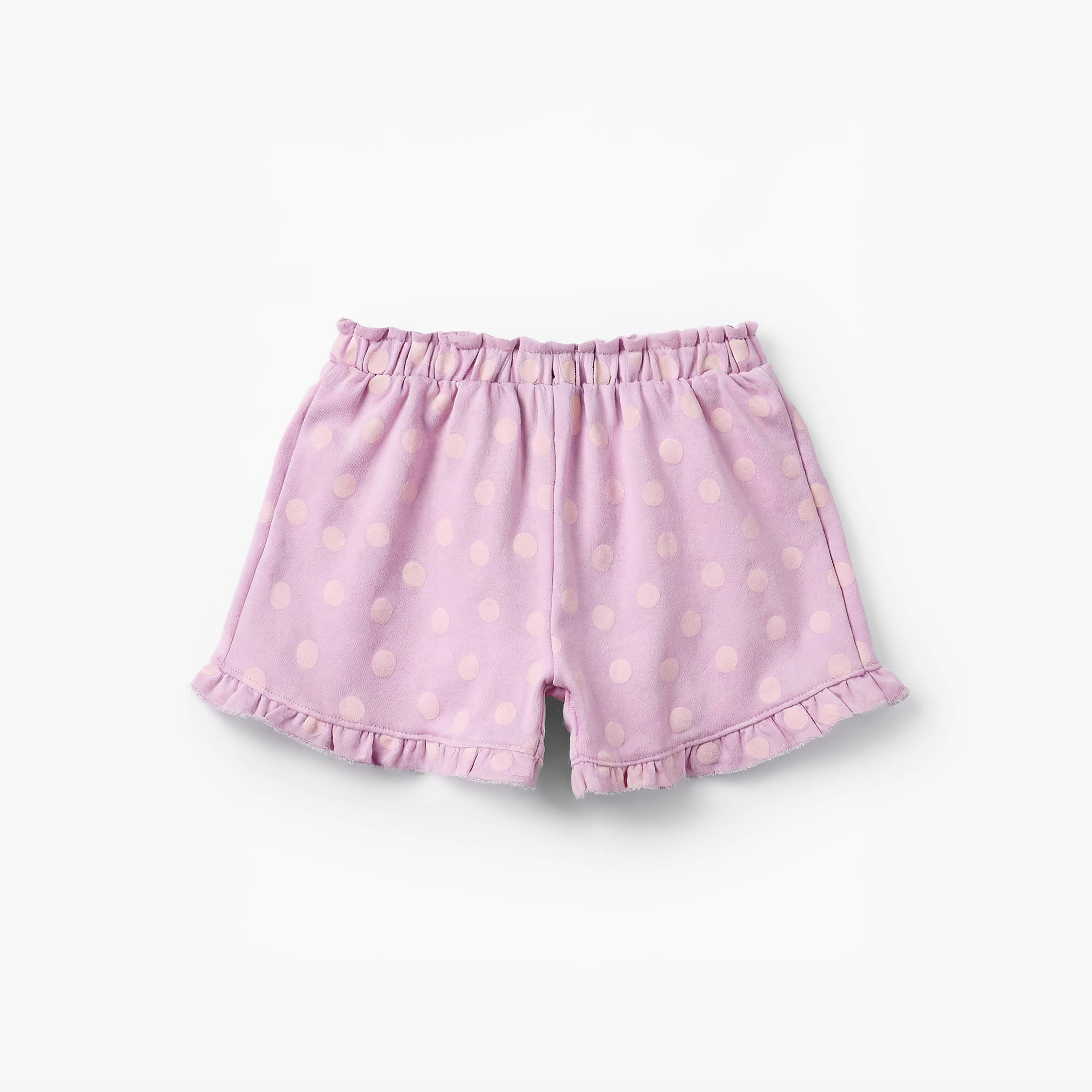 Juniors Elasticated Waist Shorts with Polka Dot Print-baby-girls-clothing-bottoms-shorts-image-3