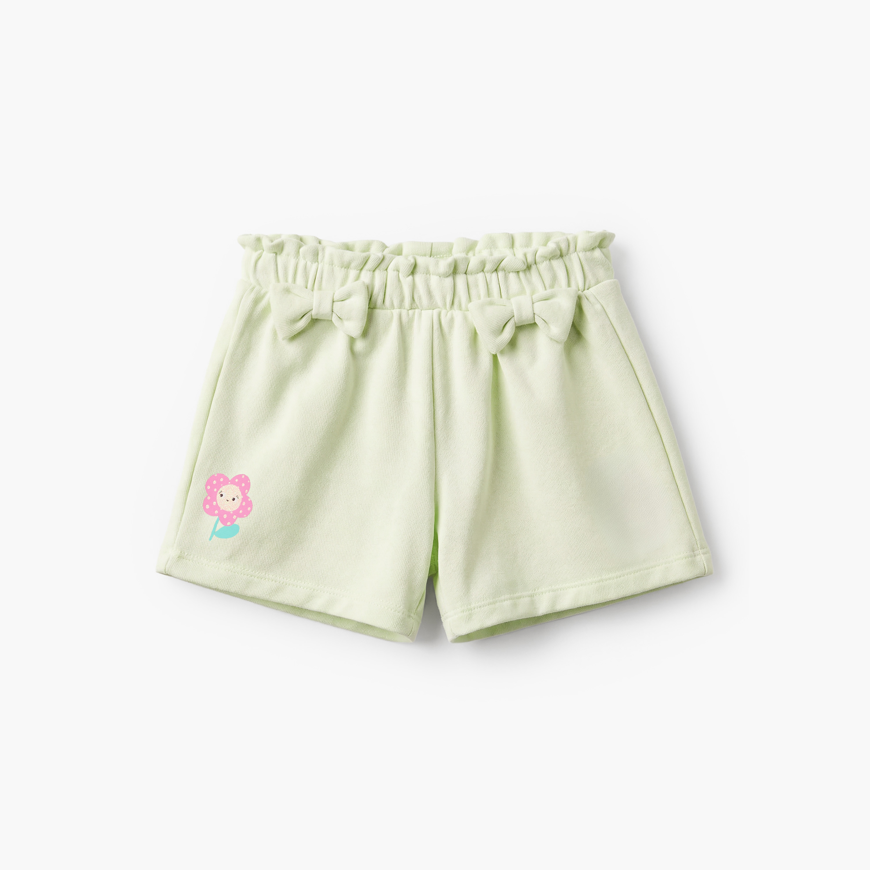 Pack of 2 Juniors Elasticated Waist Shorts with Bow Accent-baby-girls-clothing-bottoms-shorts-image-4