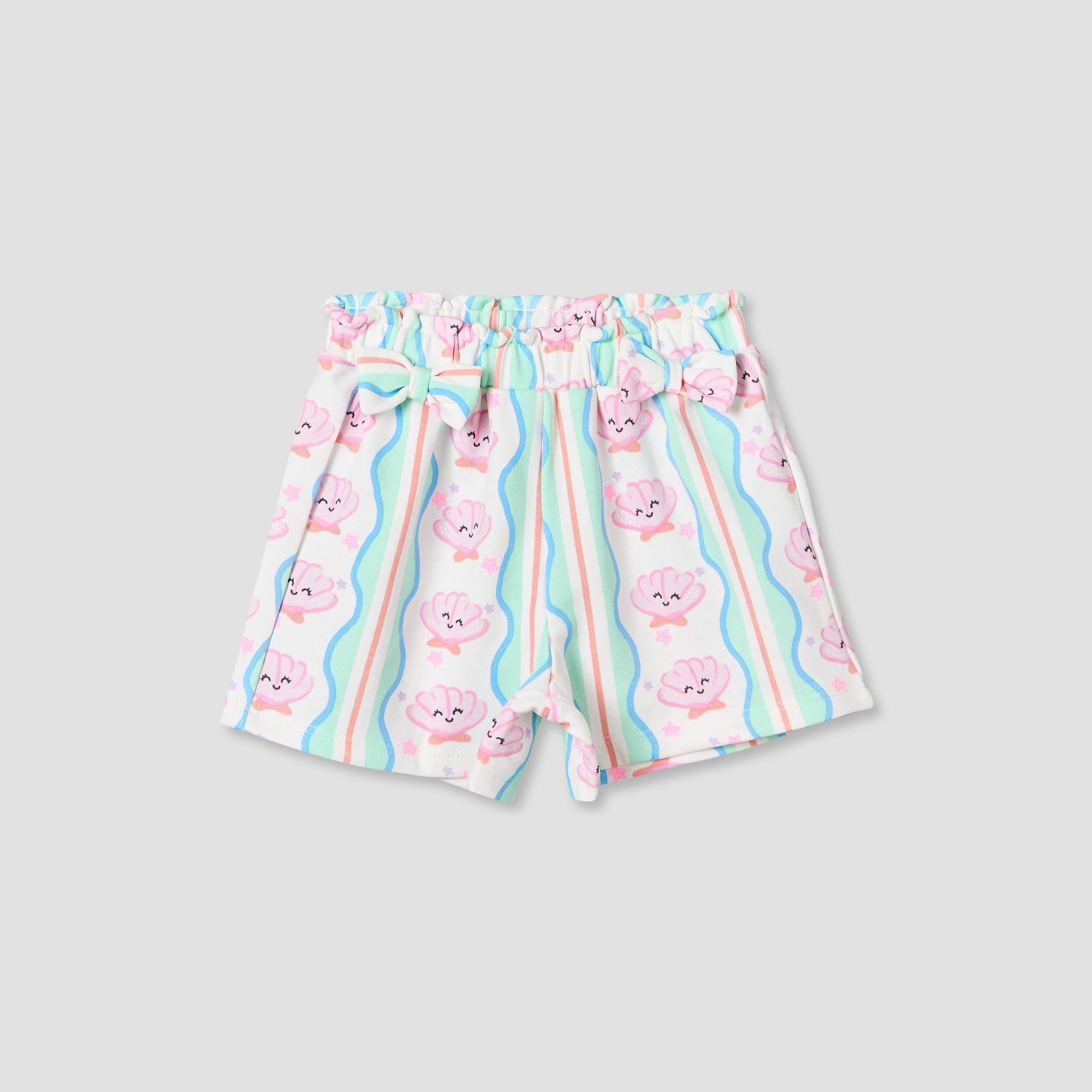 Pack of 2 Juniors Knee Length Elasticated Waist Shorts with Bow Accent-baby-girls-clothing-bottoms-shorts-image-4