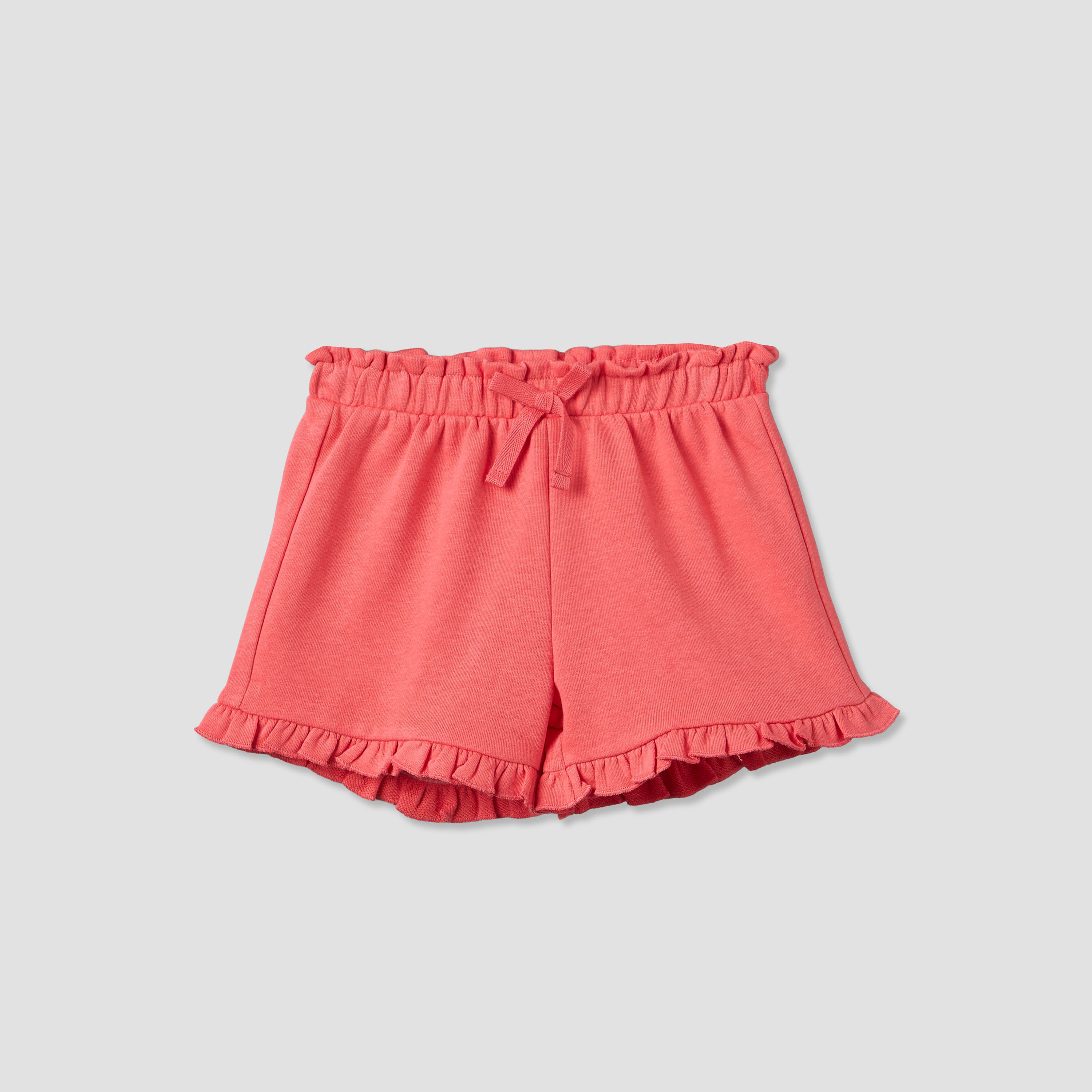 Juniors Knee Length Elasticated Waist Shorts with Ruffle Trim-baby-girls-clothing-bottoms-shorts-image-2
