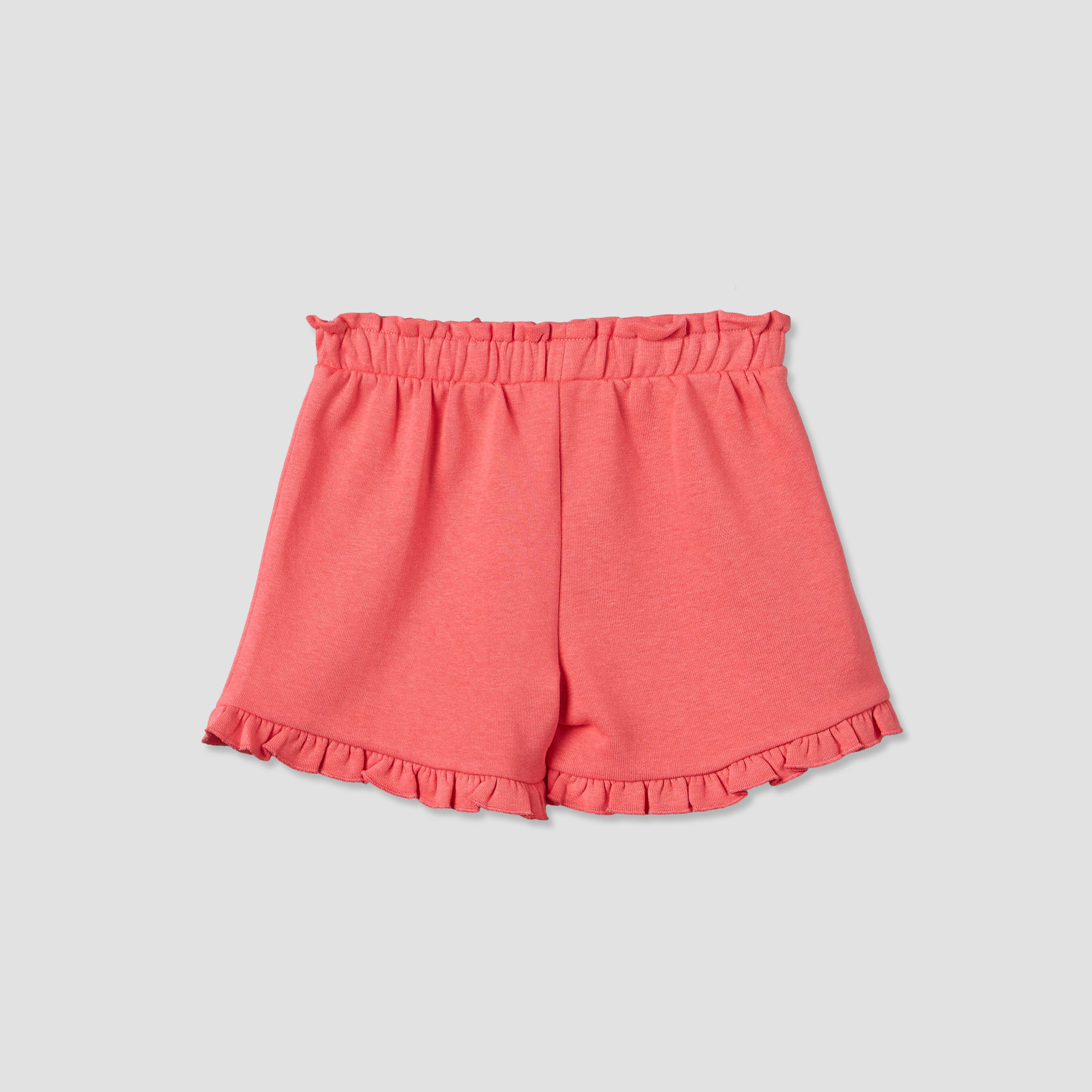 Juniors Knee Length Elasticated Waist Shorts with Ruffle Trim-baby-girls-clothing-bottoms-shorts-image-3