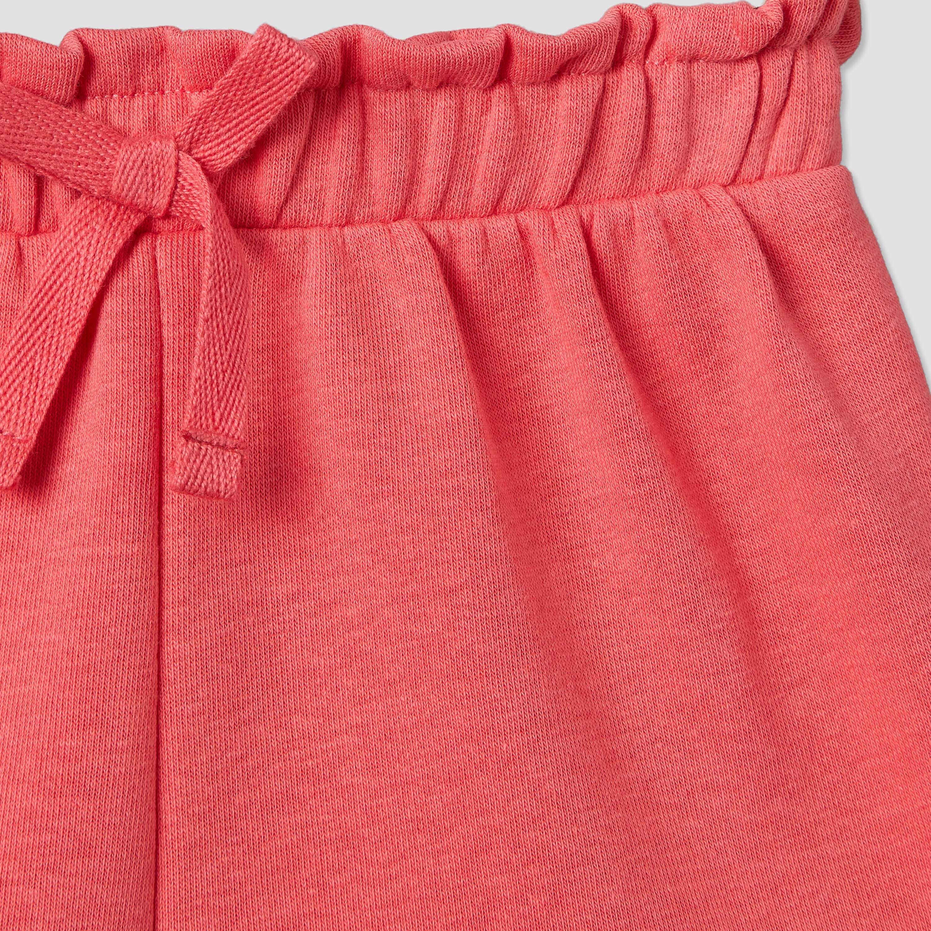 Juniors Knee Length Elasticated Waist Shorts with Ruffle Trim-baby-girls-clothing-bottoms-shorts-image-4
