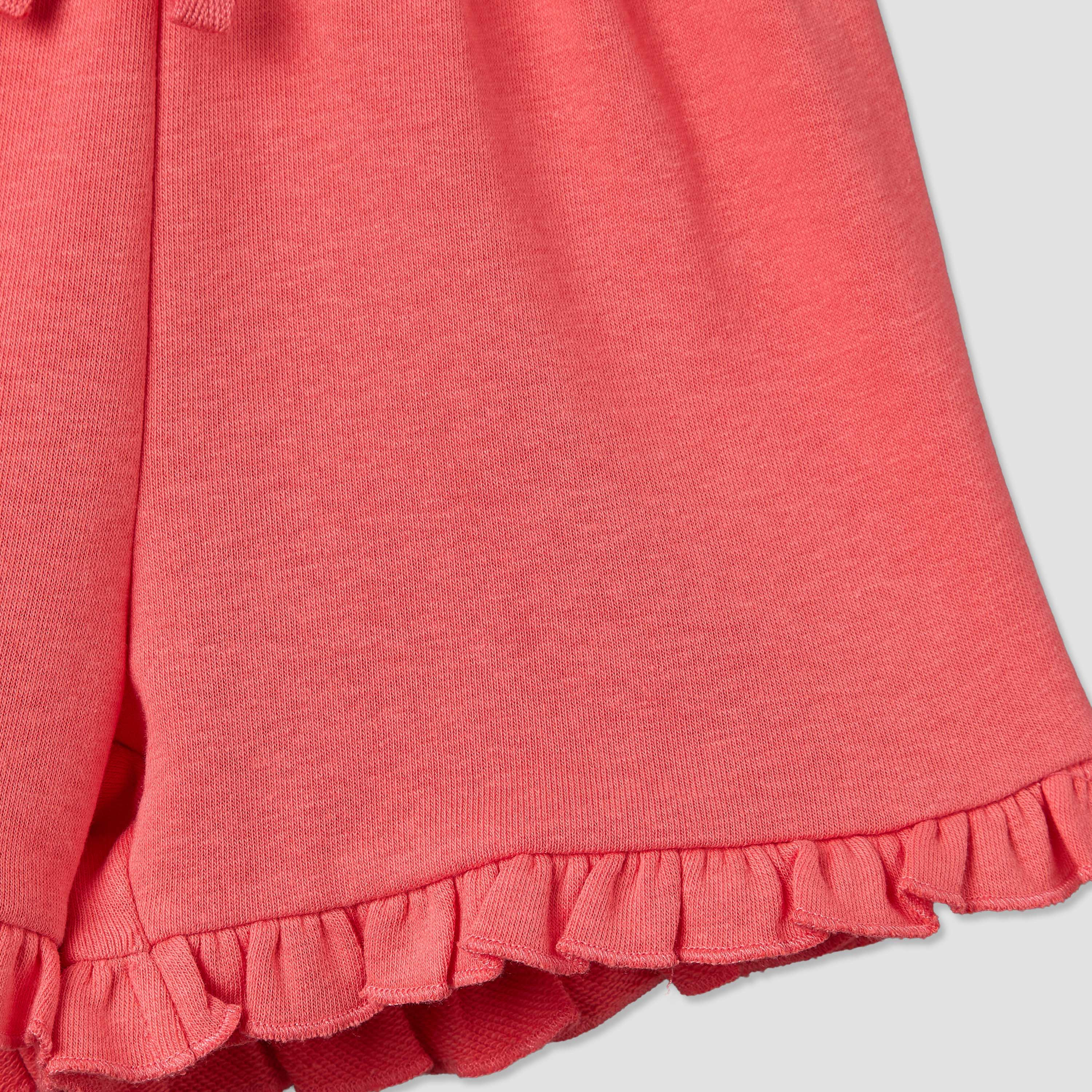 Juniors Knee Length Elasticated Waist Shorts with Ruffle Trim-baby-girls-clothing-bottoms-shorts-image-5