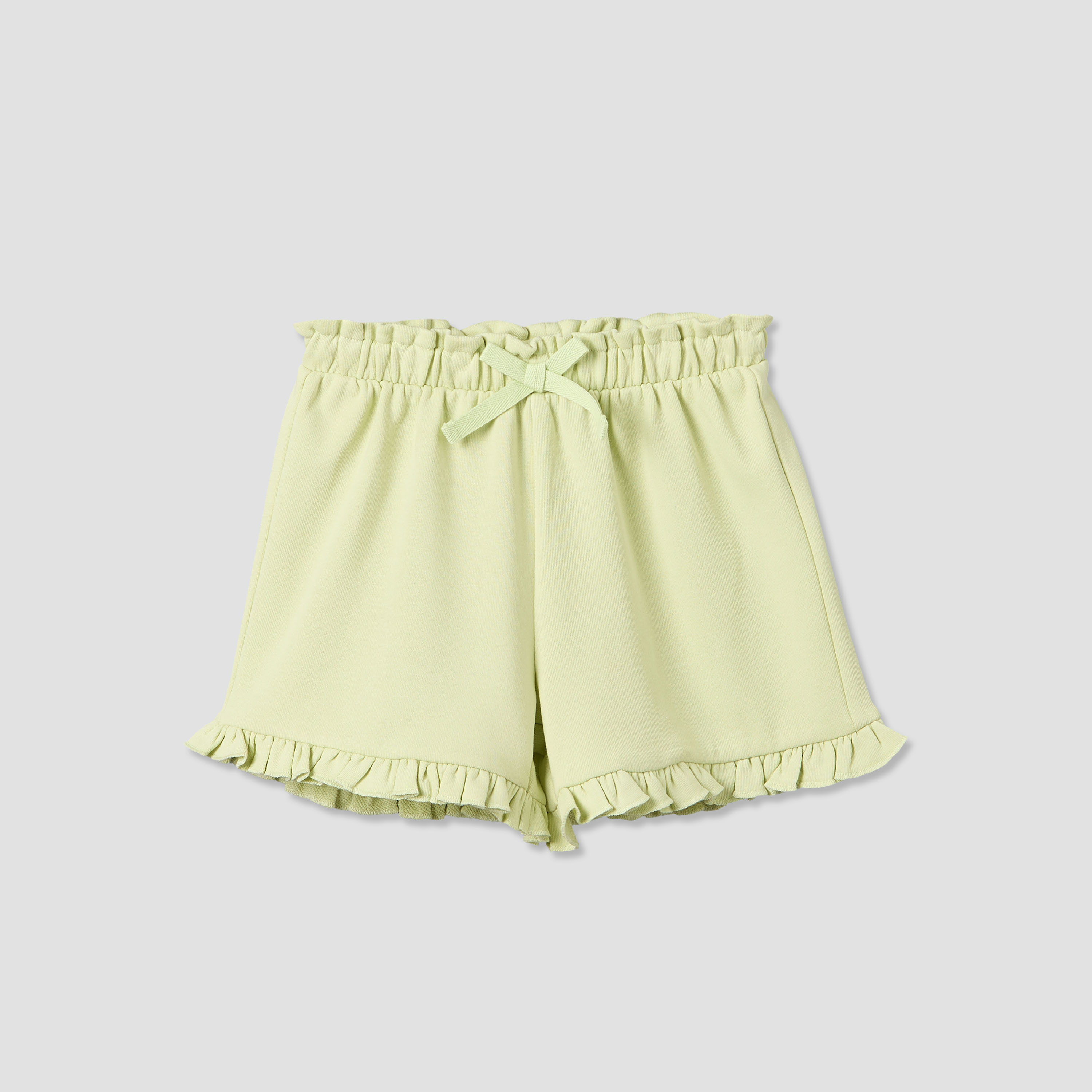 Juniors Knee Length Elasticated Waist Shorts with Ruffle Trim-baby-girls-clothing-bottoms-shorts-image-2
