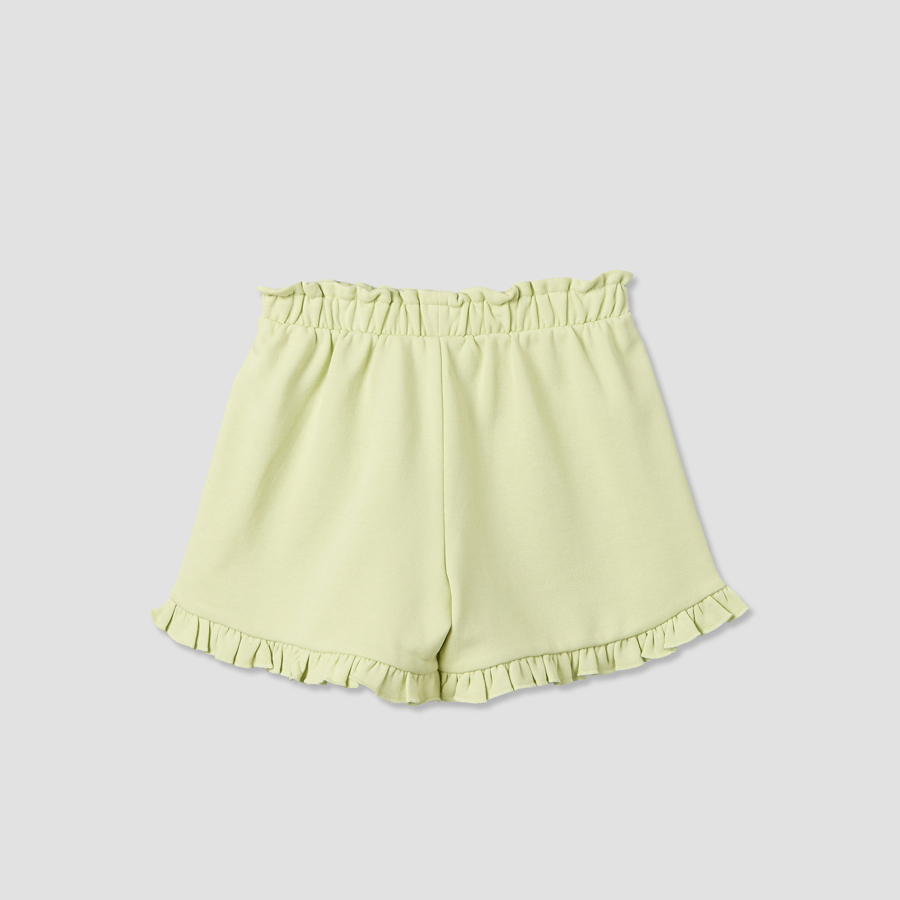 Juniors Knee Length Elasticated Waist Shorts with Ruffle Trim-baby-girls-clothing-bottoms-shorts-image-3