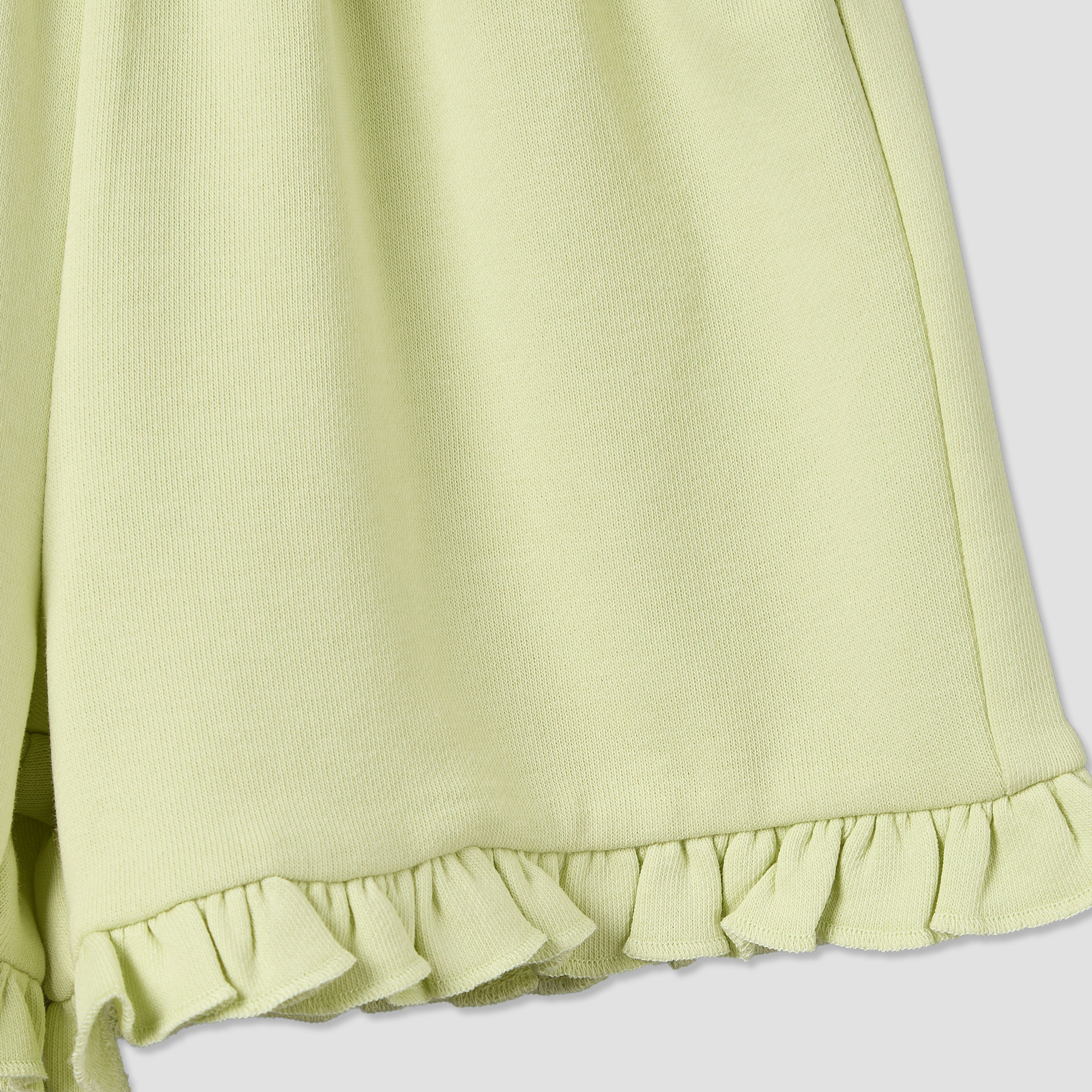 Juniors Knee Length Elasticated Waist Shorts with Ruffle Trim-baby-girls-clothing-bottoms-shorts-image-5