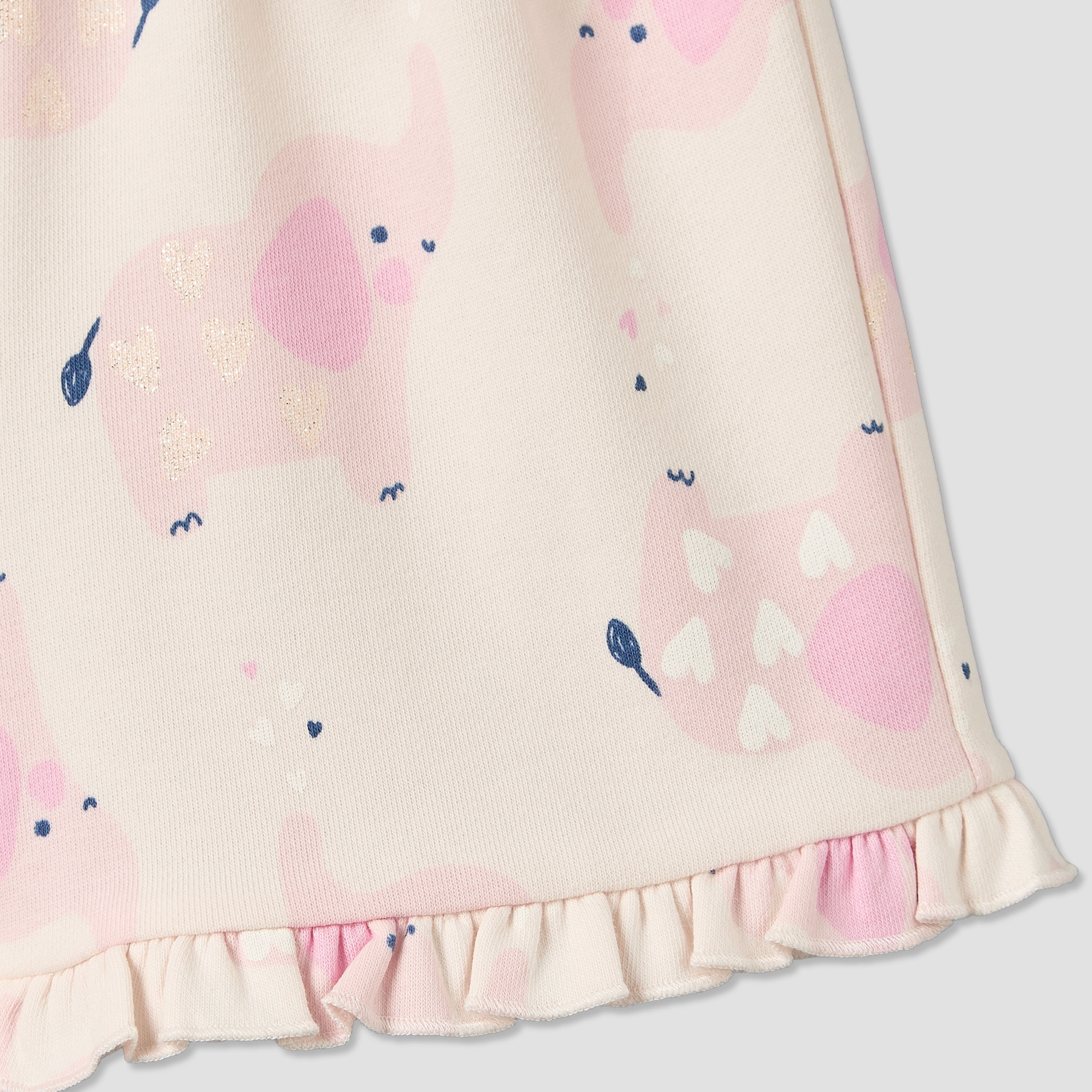 Juniors Knee Length Elasticated Waistband Shorts with Print-baby-girls-clothing-bottoms-shorts-image-4