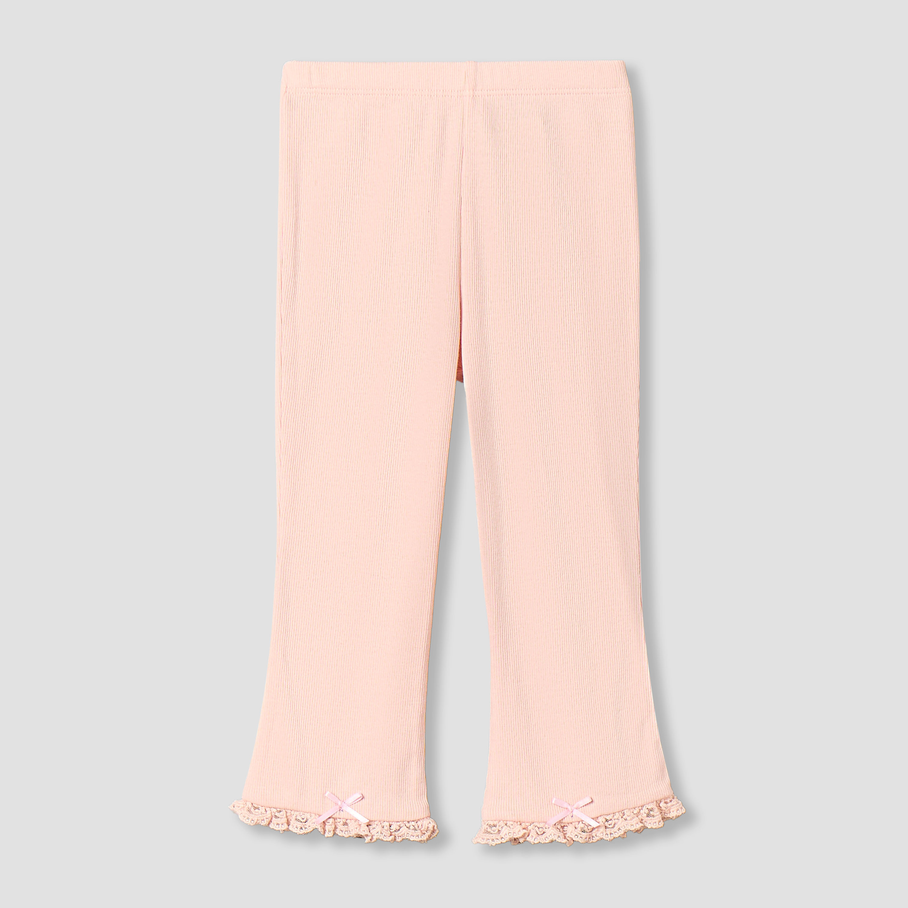 Juniors Flared Leggings with Ribbed Texture-baby-girls-clothing-bottoms-leggings-image-2