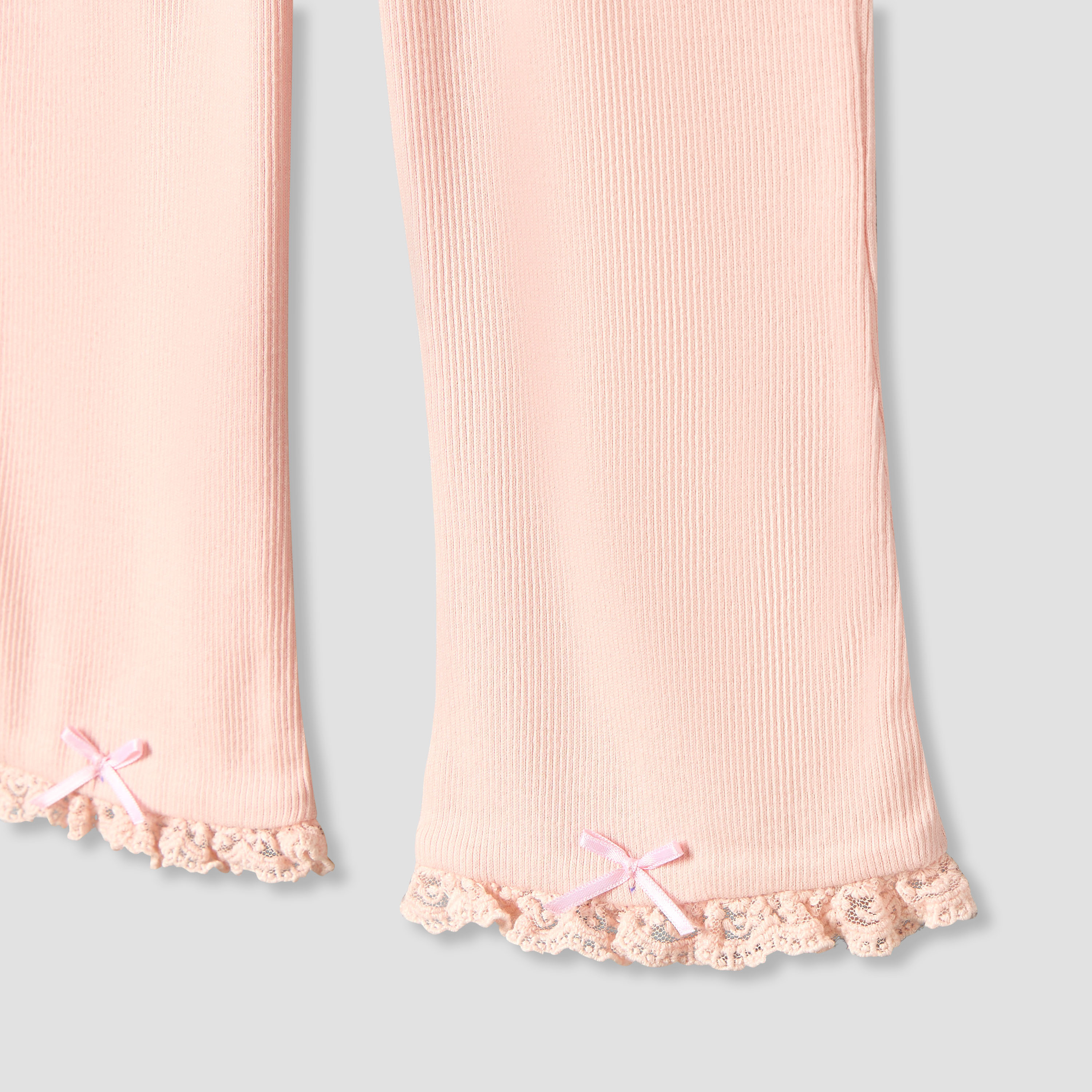 Juniors Flared Leggings with Ribbed Texture-baby-girls-clothing-bottoms-leggings-image-5