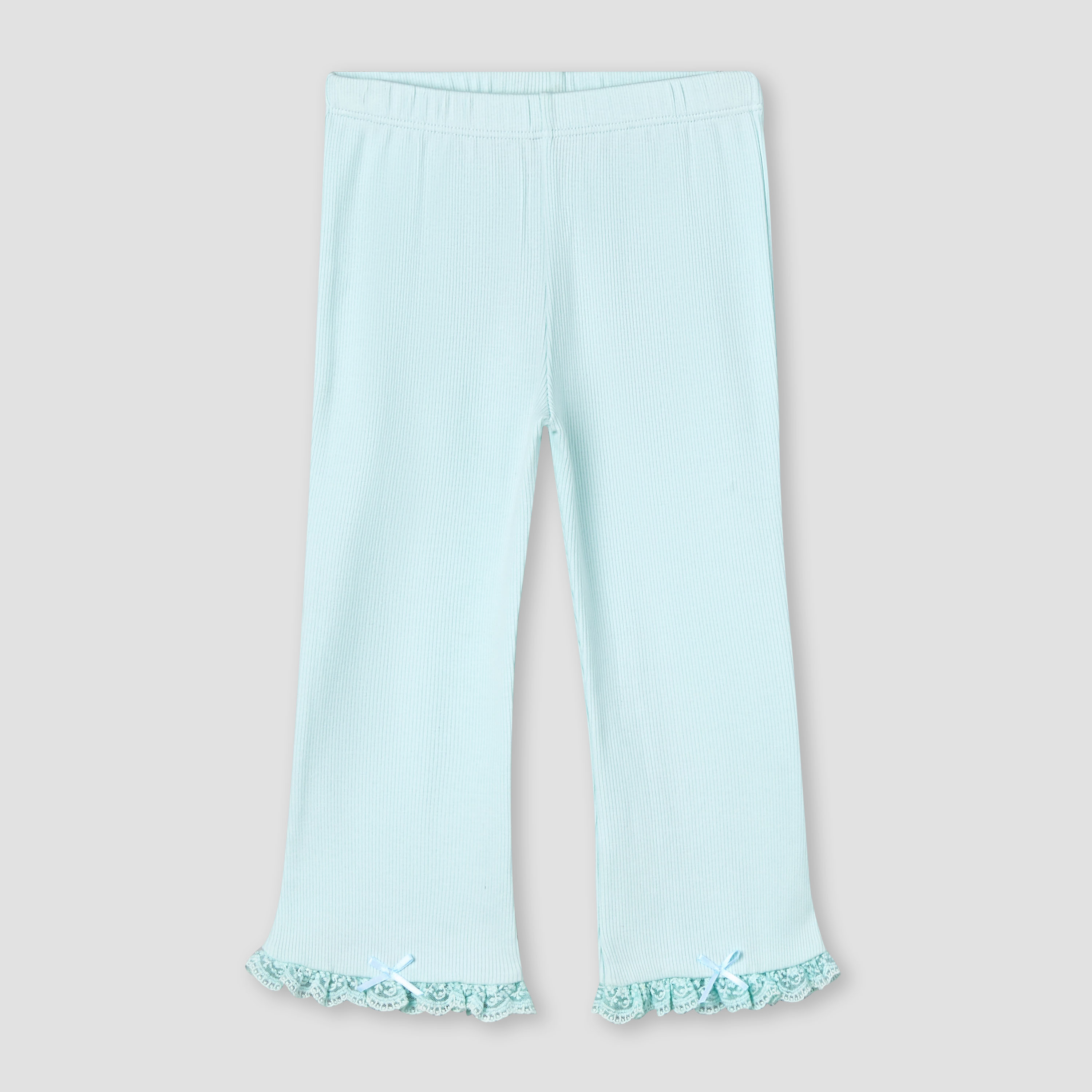 Juniors Leggings with Ribbed Design and Lace Trim-baby-girls-clothing-bottoms-leggings-image-1