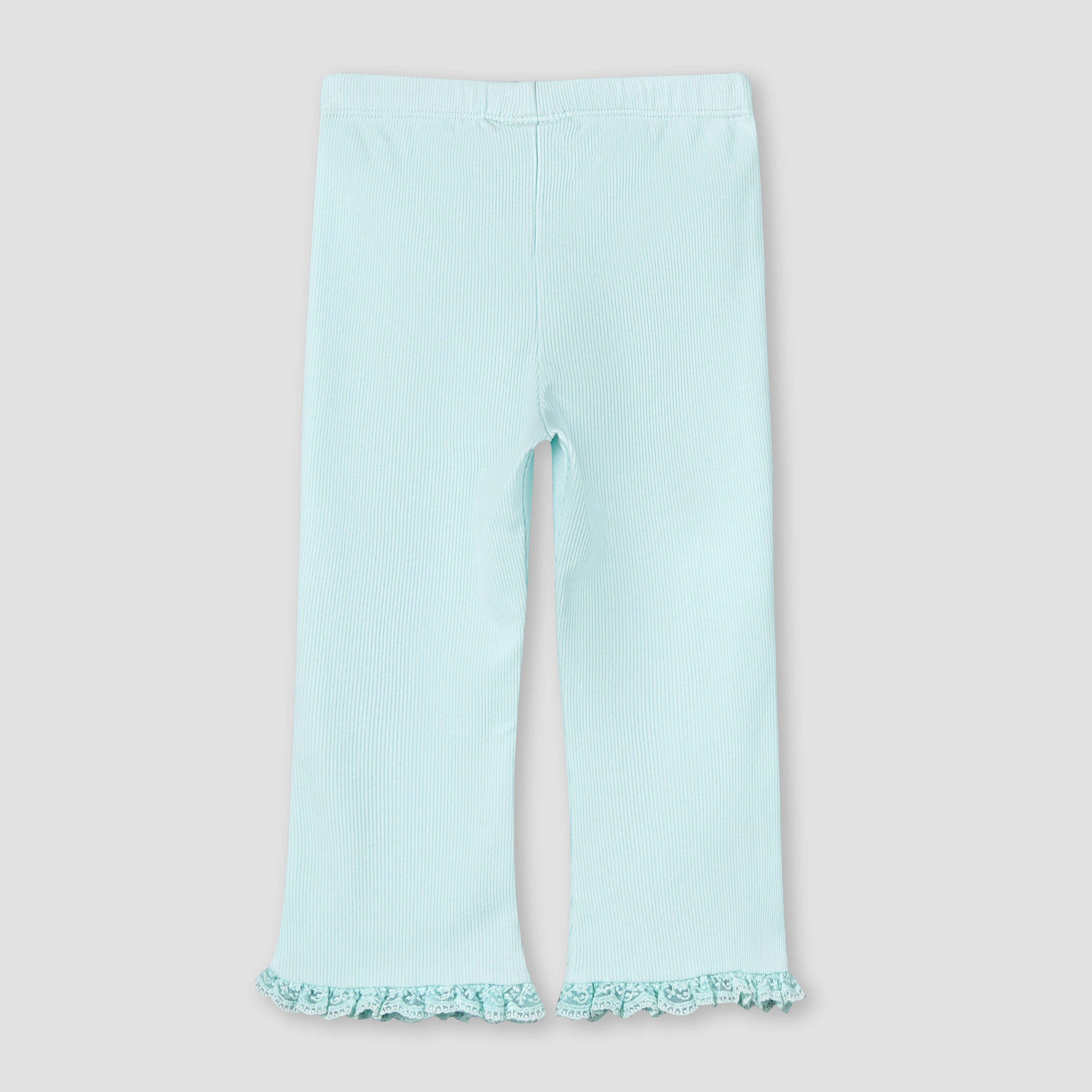 Juniors Leggings with Ribbed Design and Lace Trim-baby-girls-clothing-bottoms-leggings-image-2