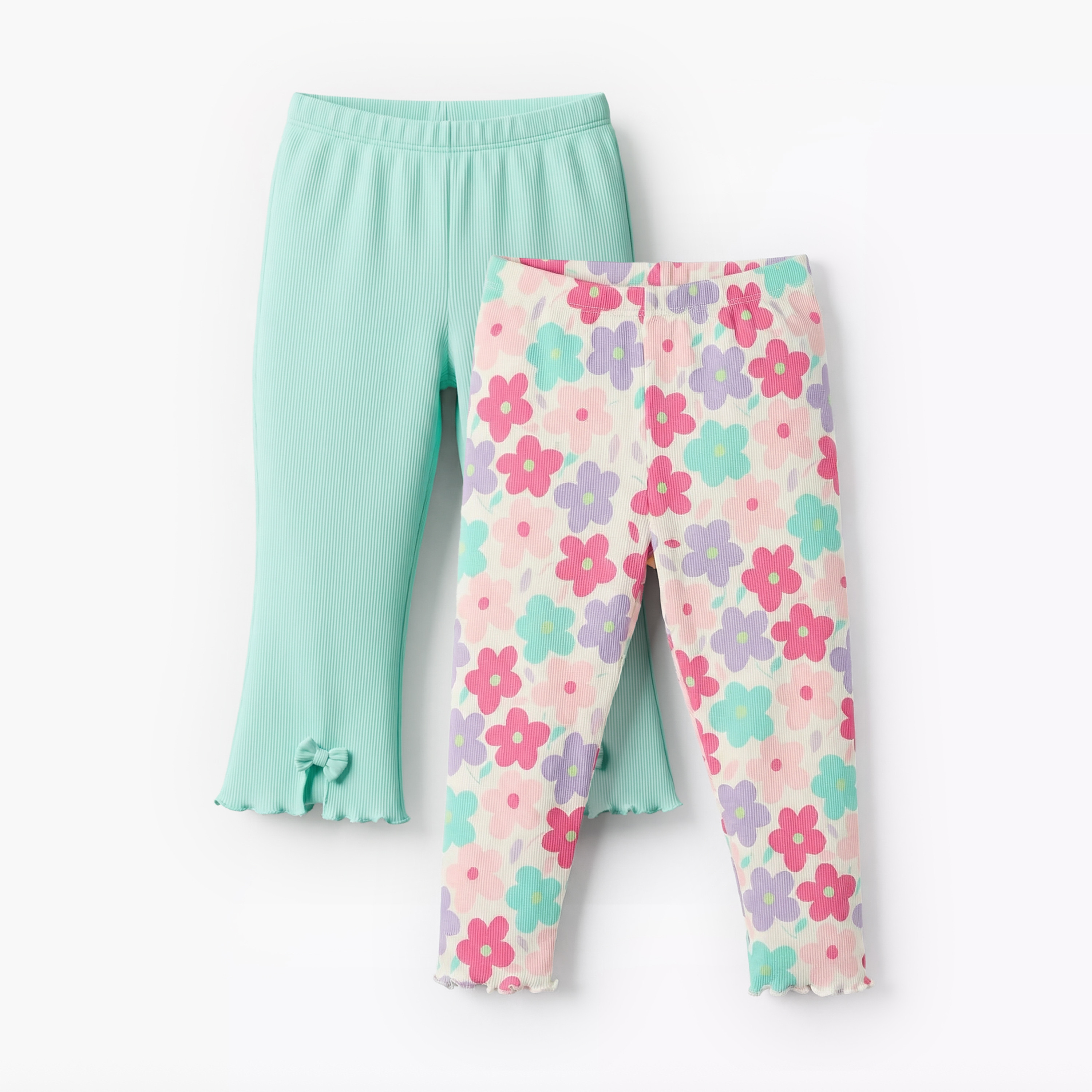 Pack of 2 Juniors Leggings with Assorted Print-baby-girls-clothing-bottoms-leggings-image-1