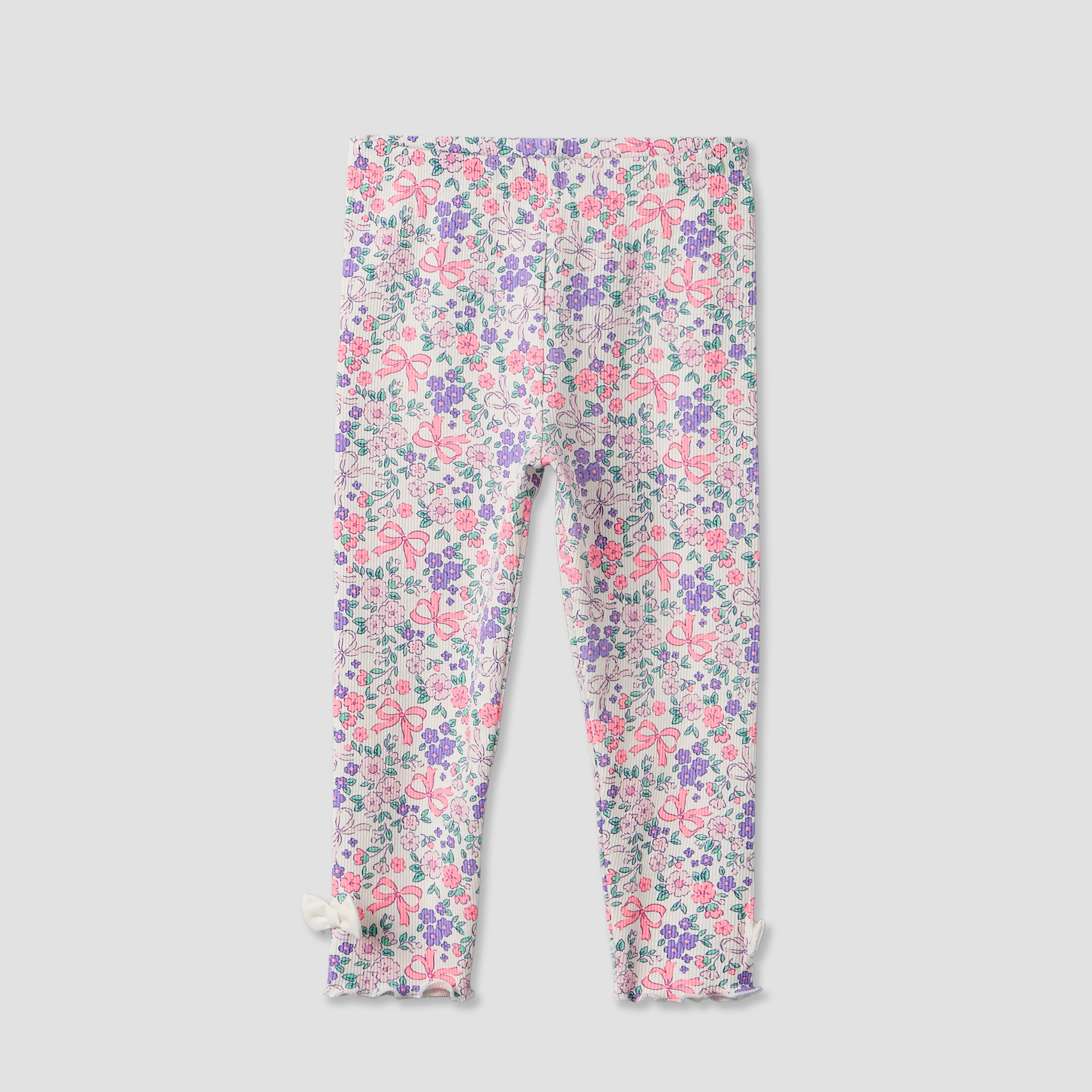 Pack of 2 Juniors Leggings with Lettuce Trim-baby-girls-clothing-bottoms-leggings-image-4