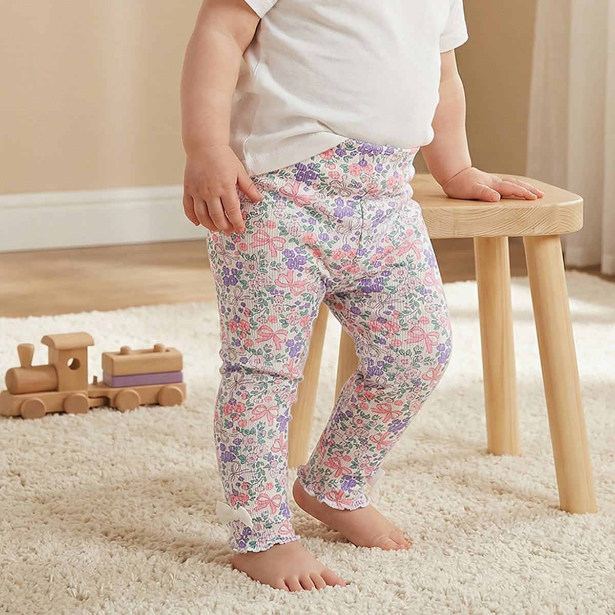 Pack of 2 Juniors Leggings with Lettuce Trim-baby-girls-clothing-bottoms-leggings-image-2