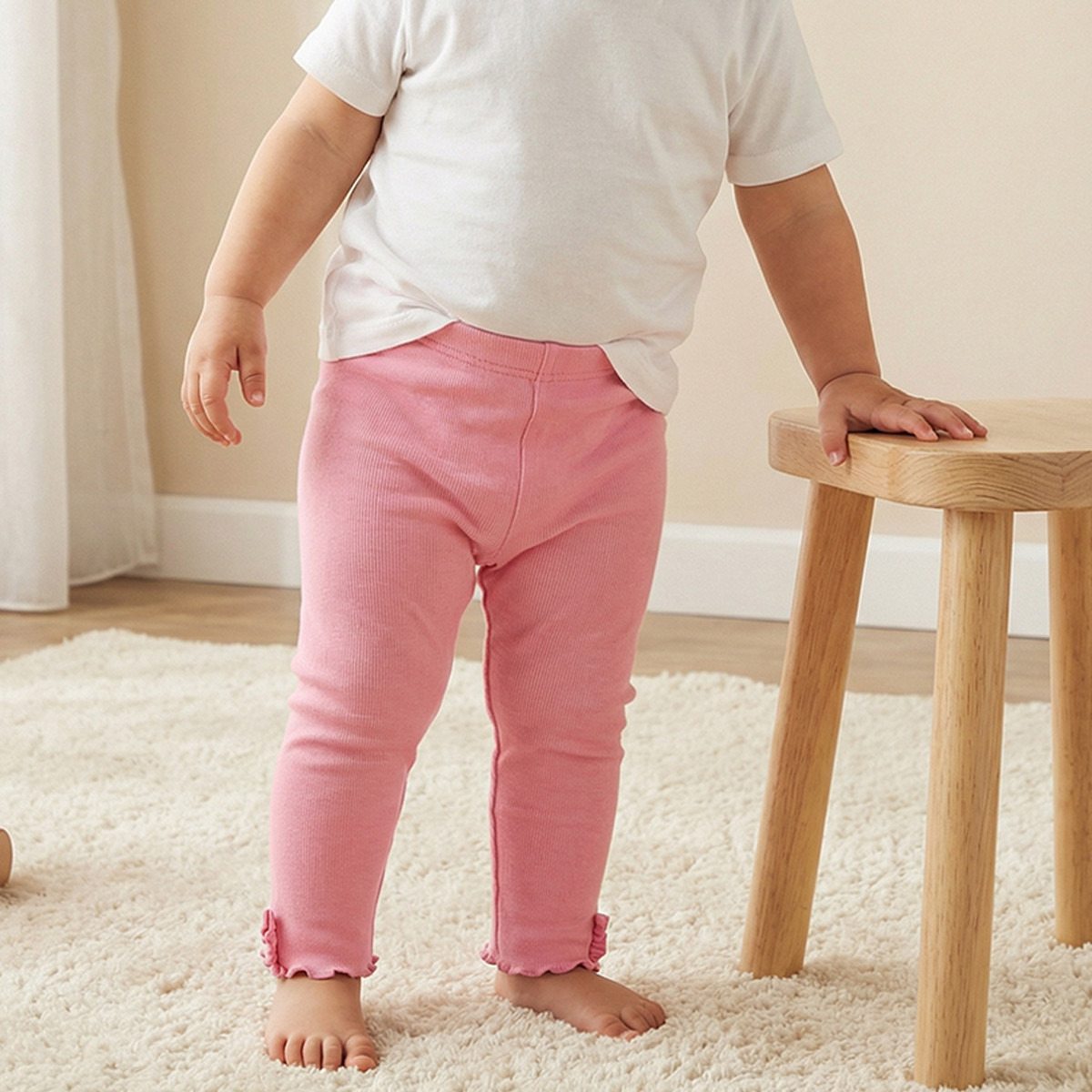 Juniors Leggings with Lettuce Hem-baby-girls-clothing-bottoms-leggings-image-1