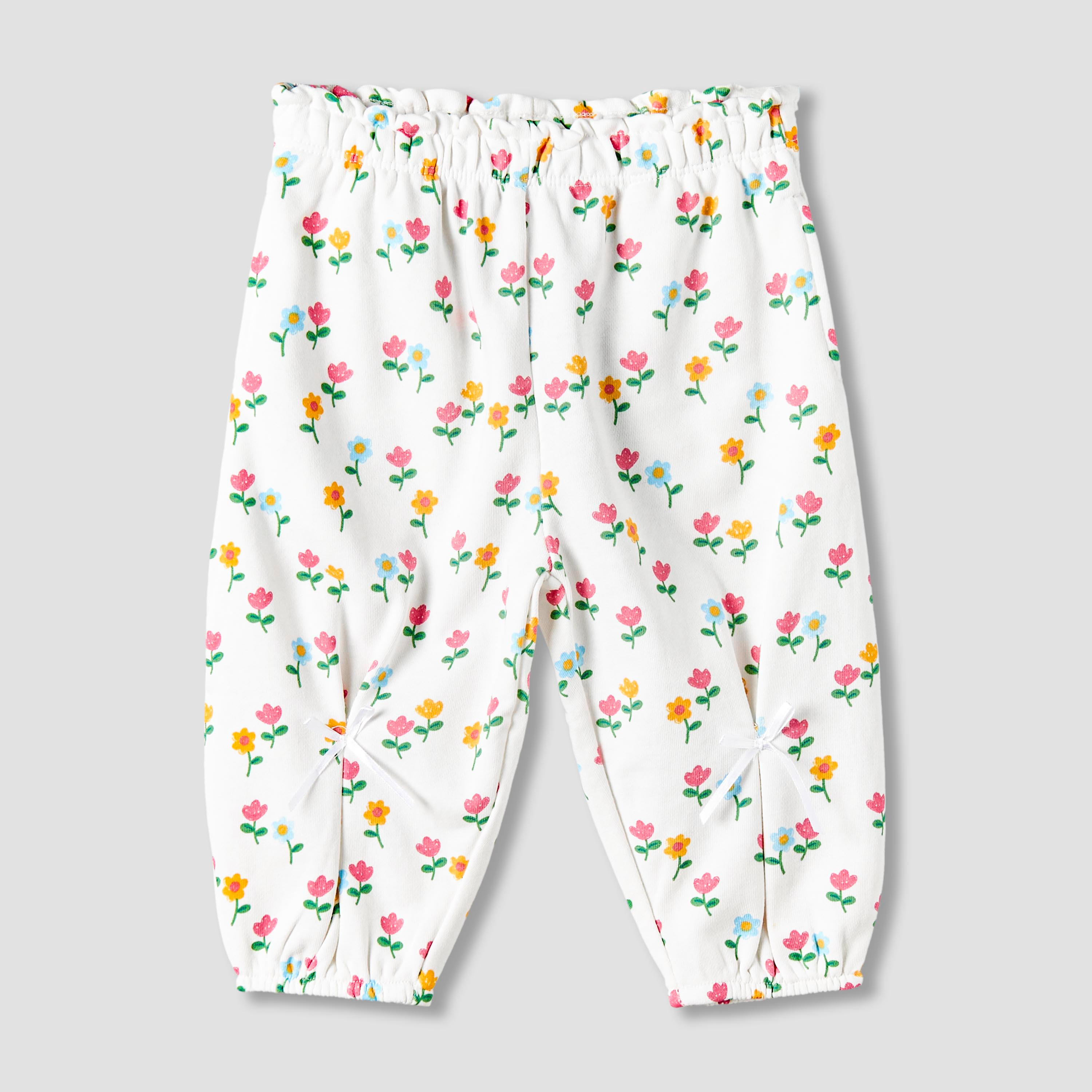 Juniors Elastic Waist Joggers with Bow Applique-baby-girls-clothing-bottoms-joggersandtrackpants-image-1
