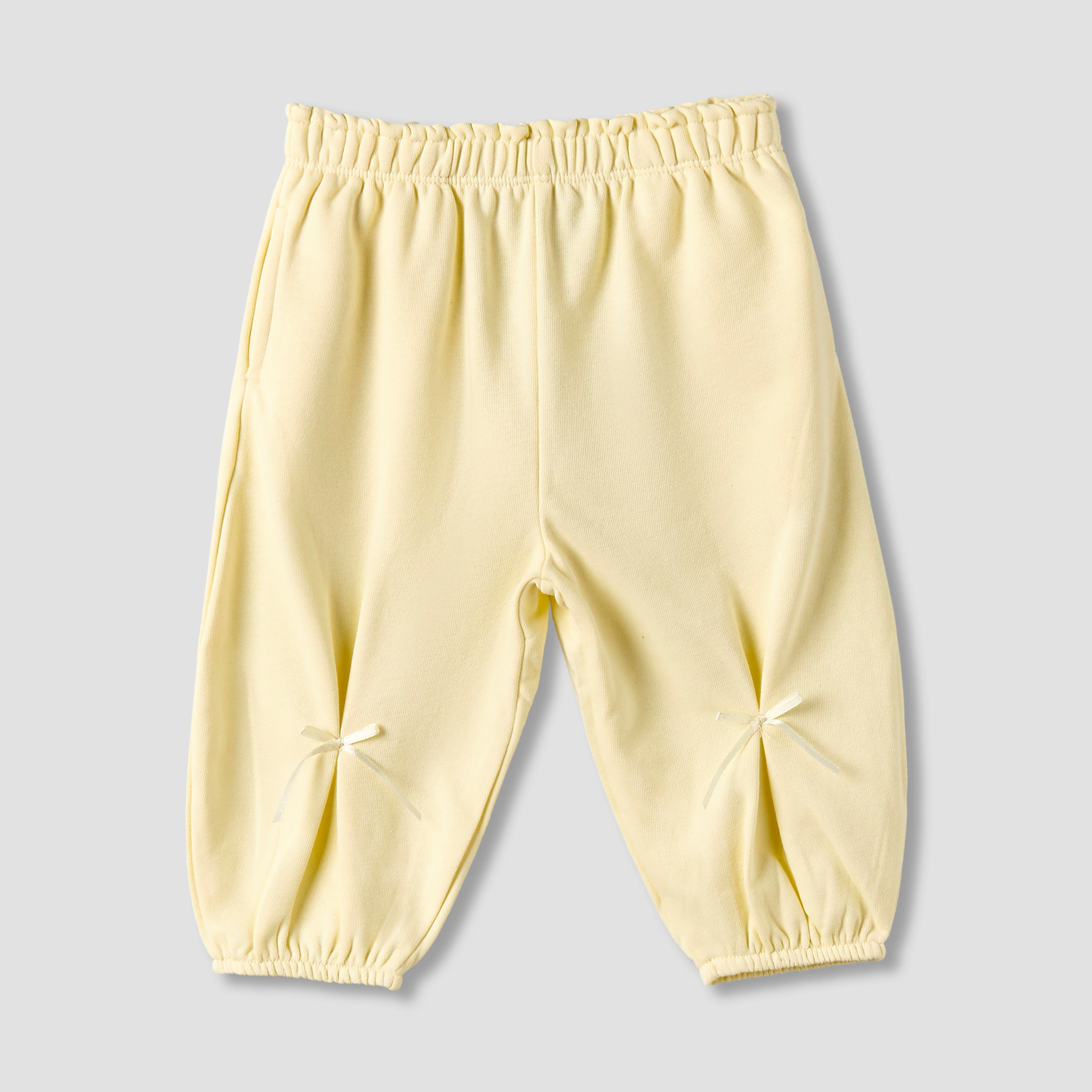 Juniors Elastic Waist Joggers with Bow Applique-baby-girls-clothing-bottoms-joggersandtrackpants-image-1