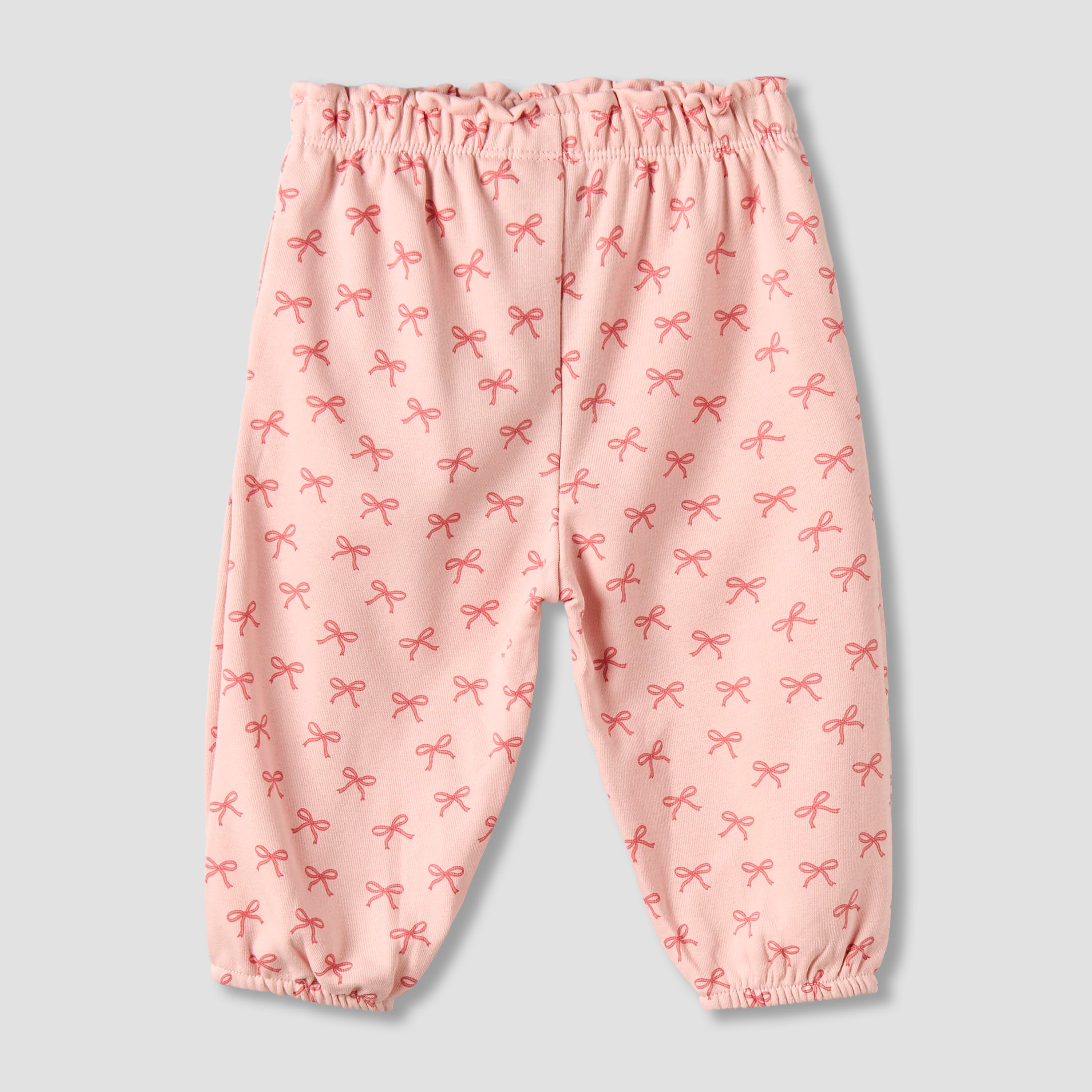 Juniors Elastic Waist Joggers with Bow Applique-baby-girls-clothing-bottoms-joggersandtrackpants-image-2