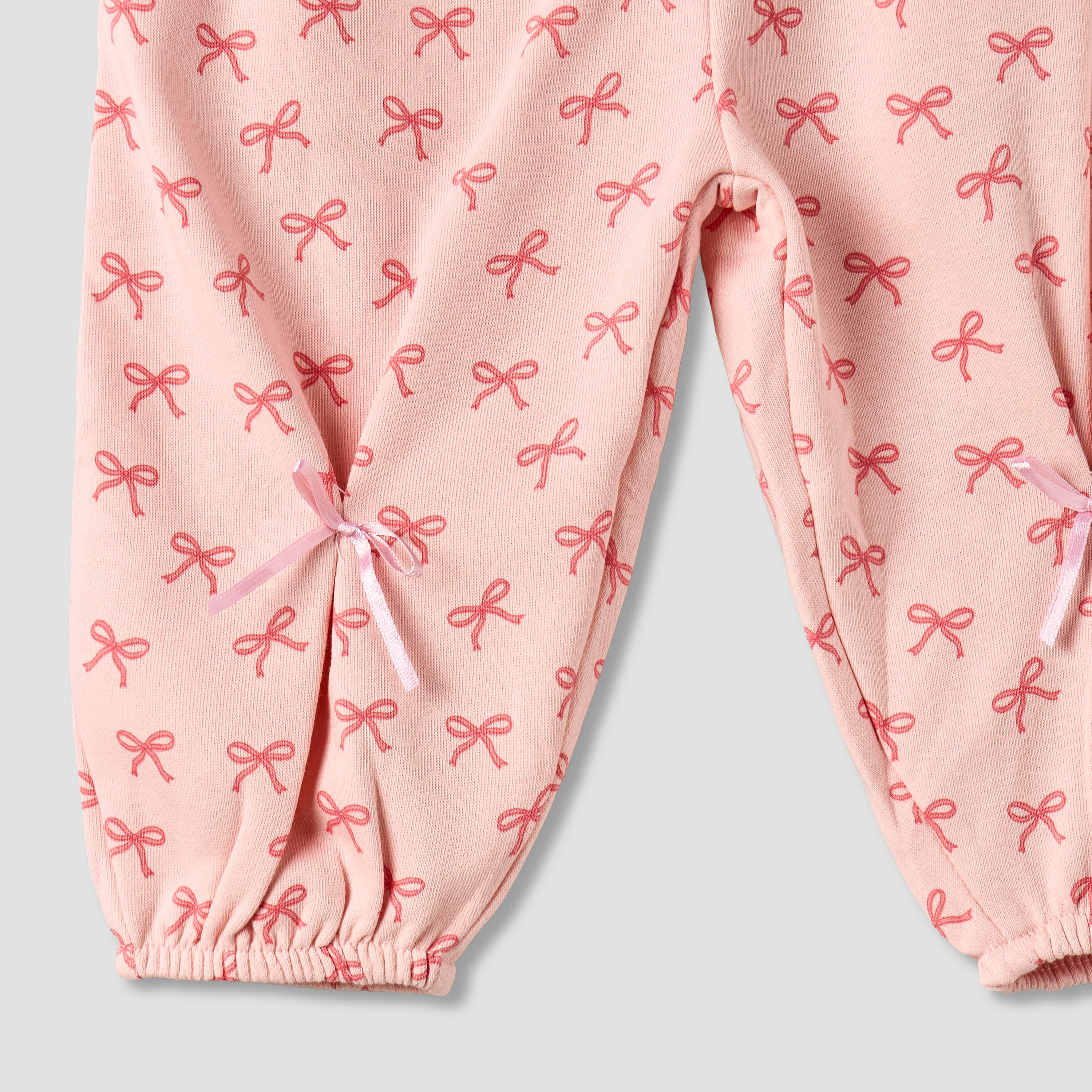 Juniors Elastic Waist Joggers with Bow Applique-baby-girls-clothing-bottoms-joggersandtrackpants-image-4