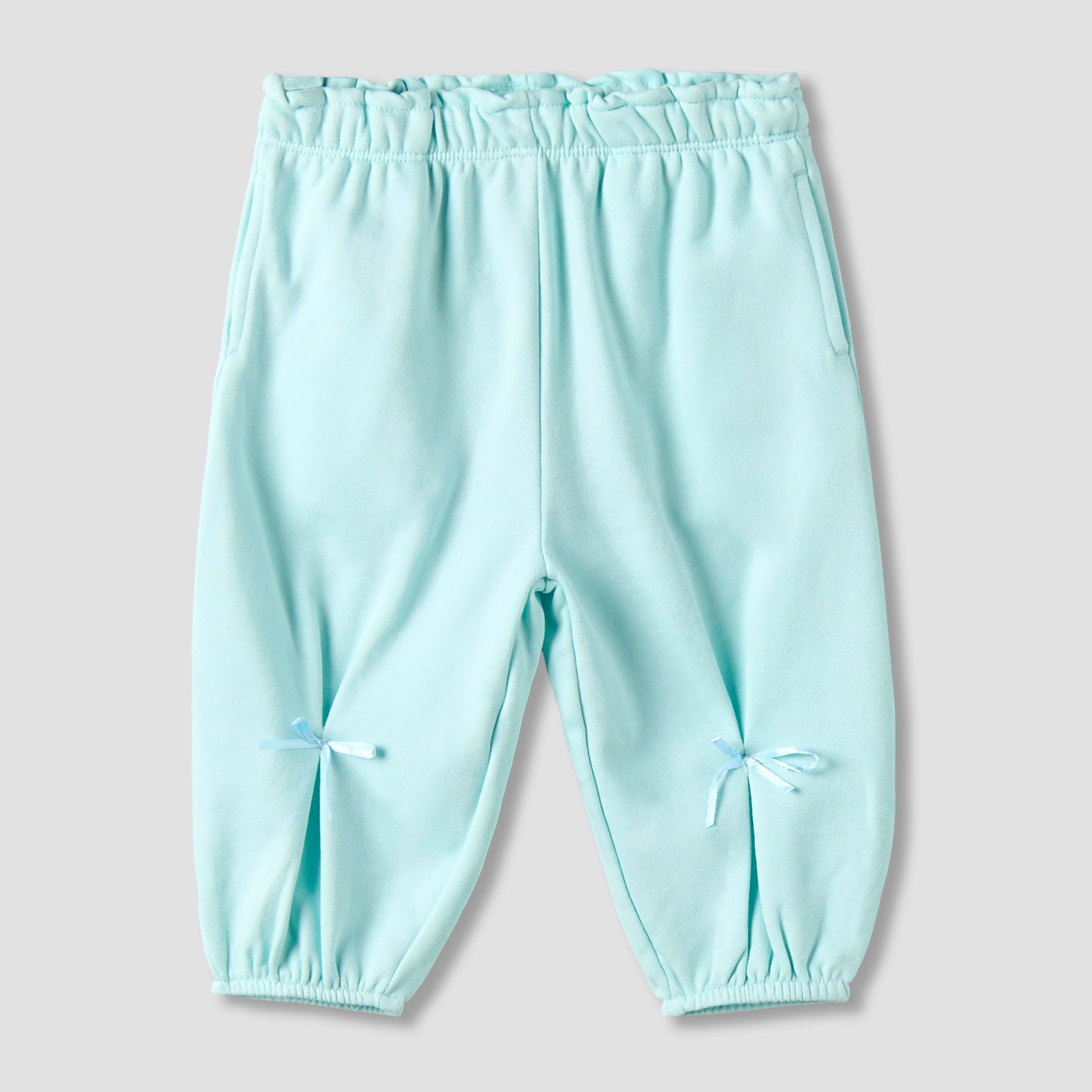 Juniors Elastic Waist Joggers with Bow Applique-baby-girls-clothing-bottoms-joggersandtrackpants-image-1