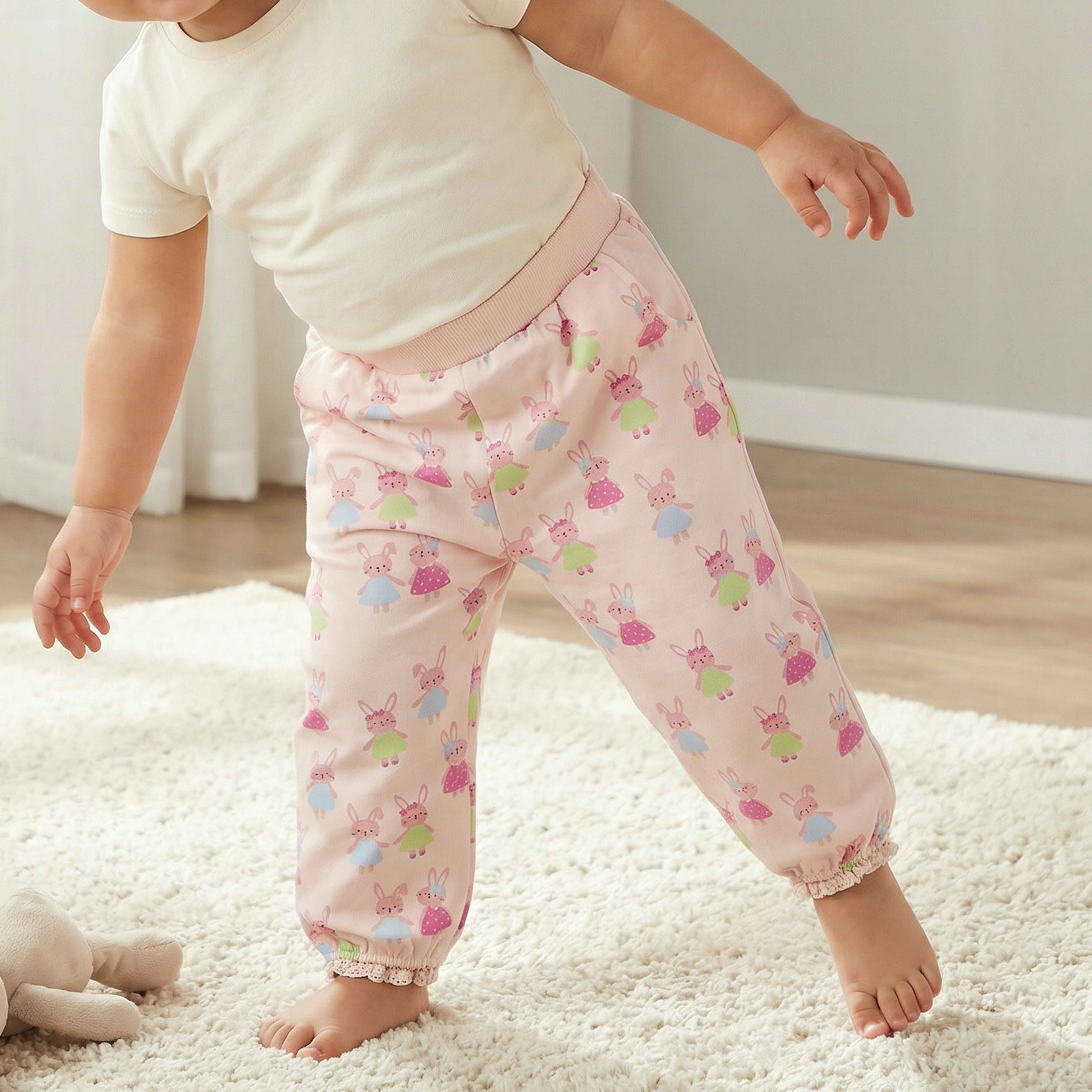 Pack of 2 Juniors Elastic Waist Joggers with Pockets-baby-girls-clothing-bottoms-joggersandtrackpants-image-3