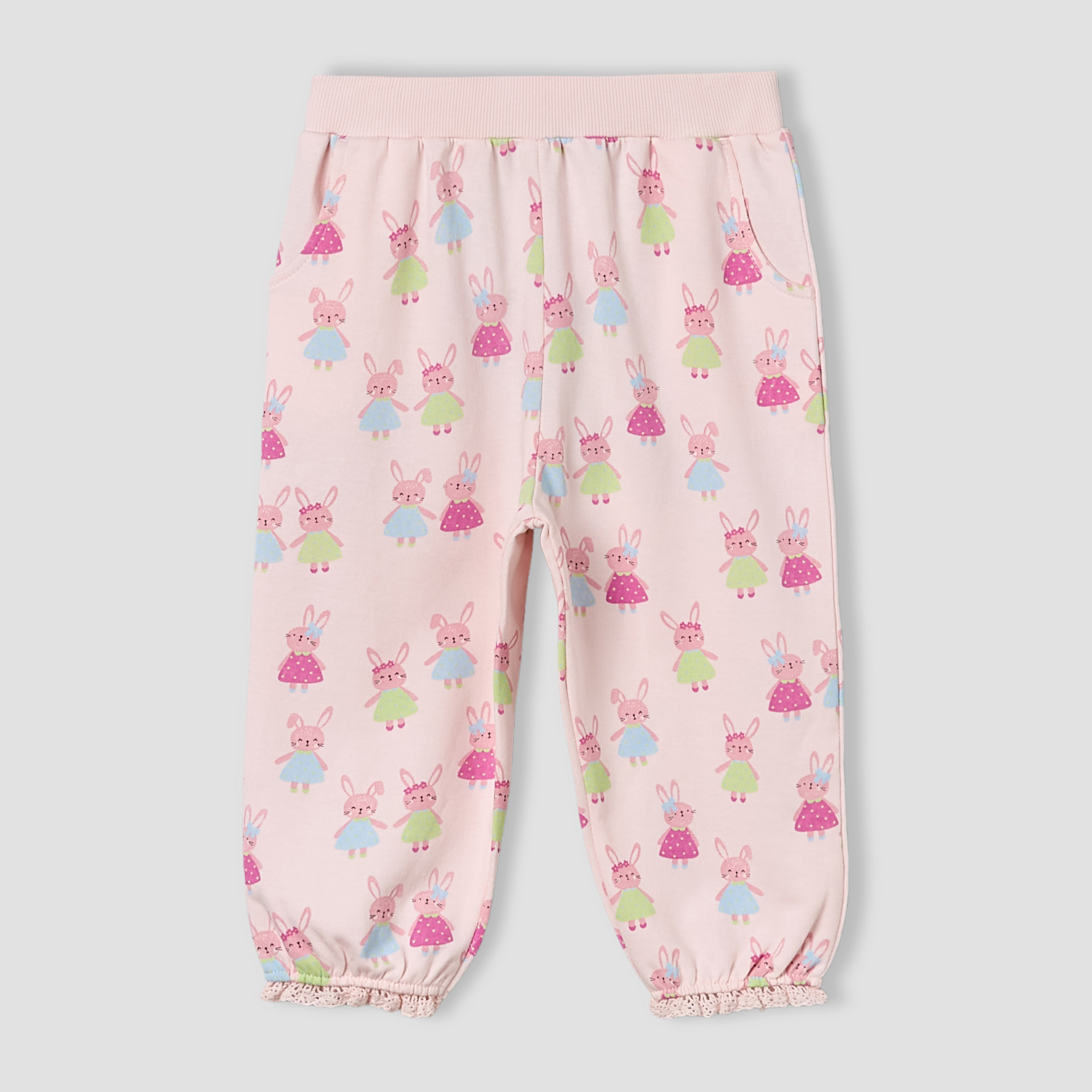 Pack of 2 Juniors Elastic Waist Joggers with Pockets-baby-girls-clothing-bottoms-joggersandtrackpants-image-4