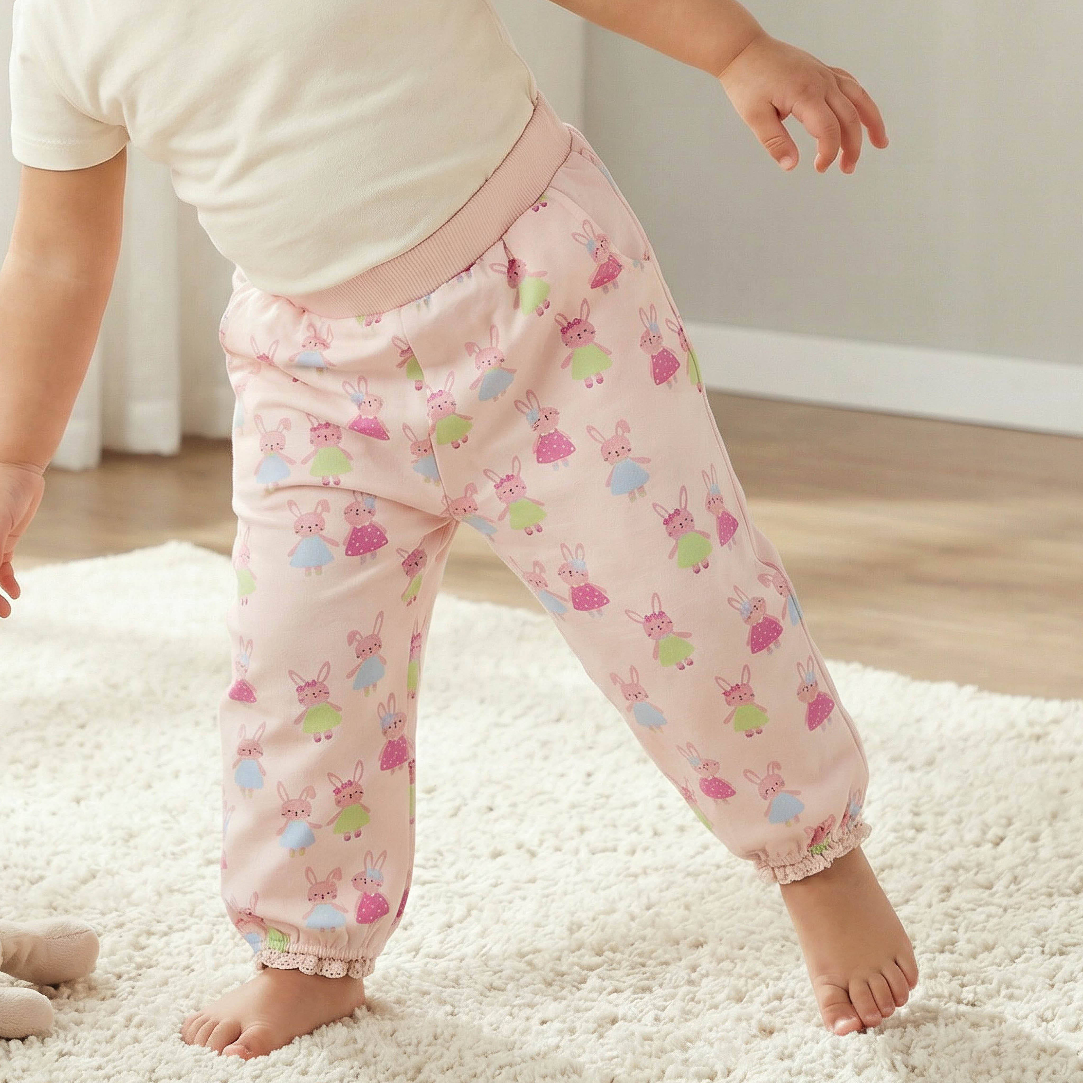 Pack of 2 Juniors Elastic Waist Joggers with Pockets-baby-girls-clothing-bottoms-joggersandtrackpants-image-2