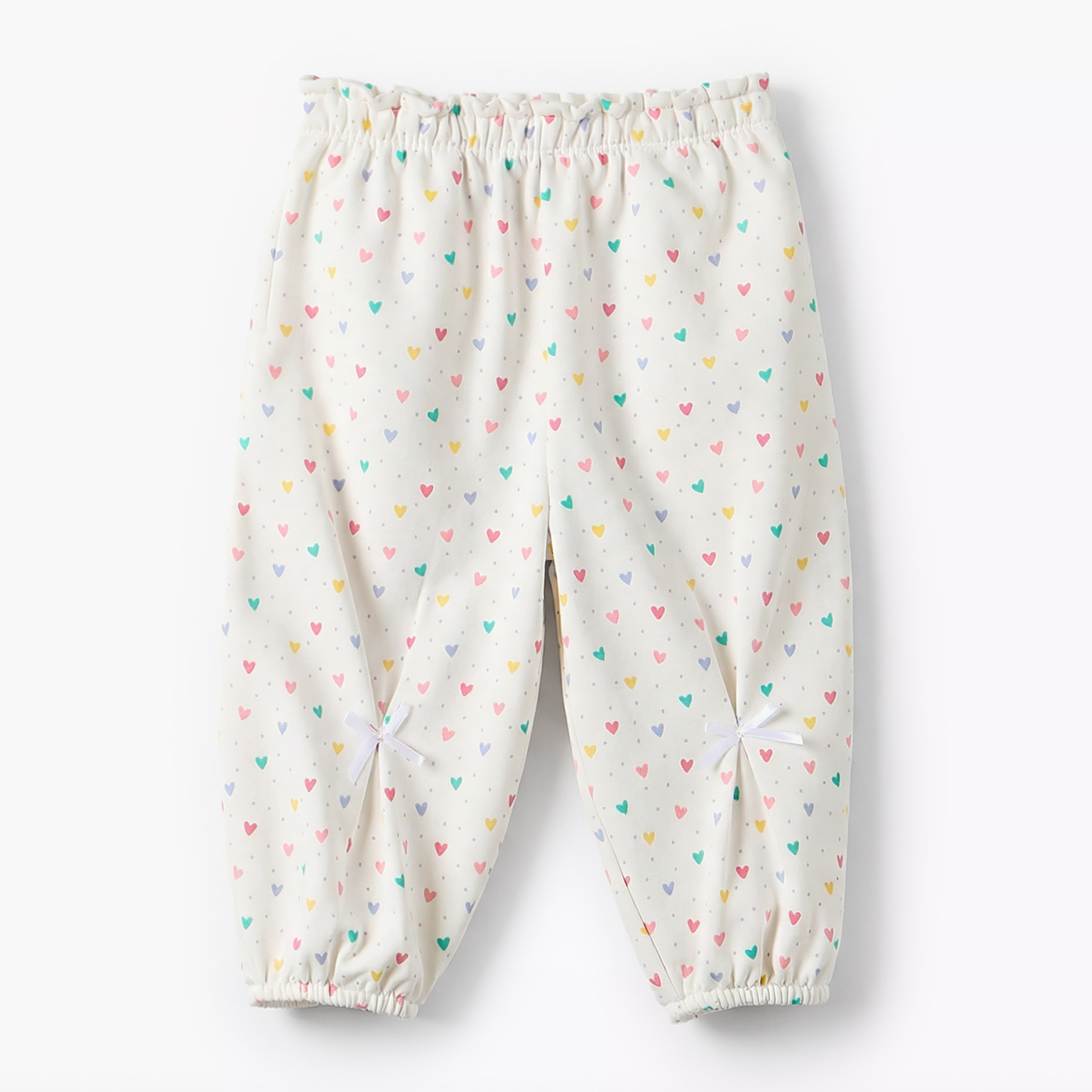 Juniors Elasticated Waist Joggers with Heart Print-baby-girls-clothing-bottoms-joggersandtrackpants-image-2