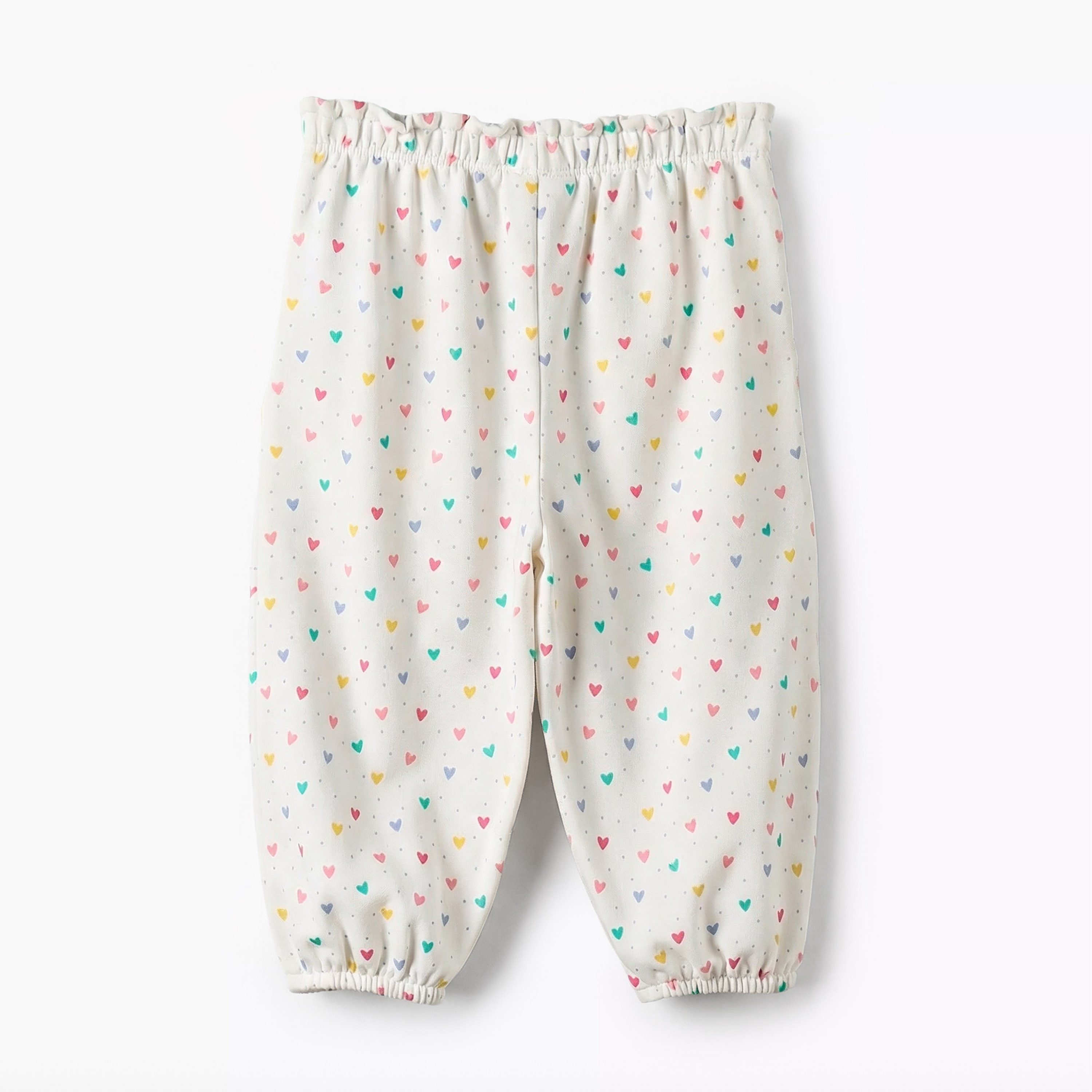 Juniors Elasticated Waist Joggers with Heart Print-baby-girls-clothing-bottoms-joggersandtrackpants-image-3